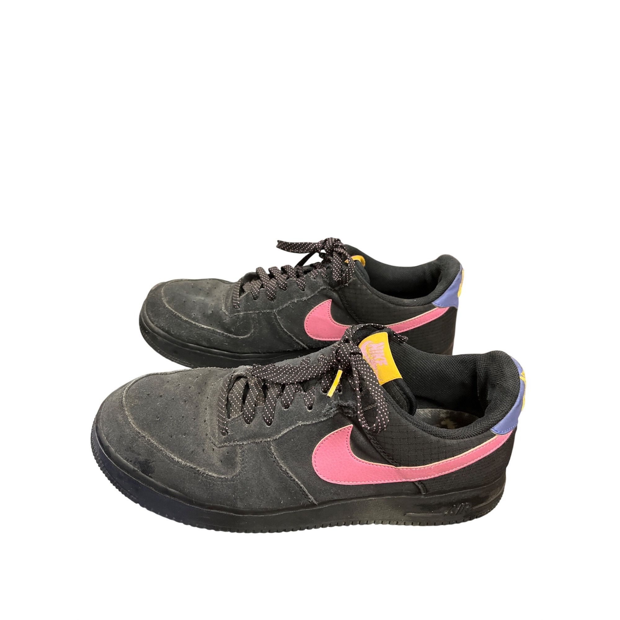 Nike Nike Air Force 1 low black pink purple yellow suede sneakers Size US 13 / EU 46 - 4 Thumbnail