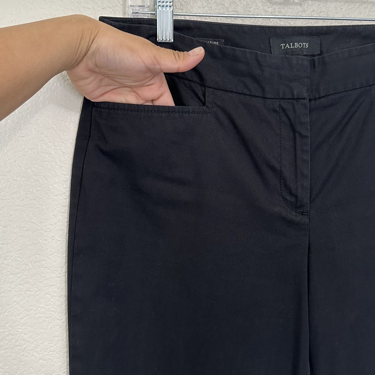 Talbots Talbots Signature Black Stretch Cropped Pants Size 32" / US 10 / IT 46 - 4 Thumbnail