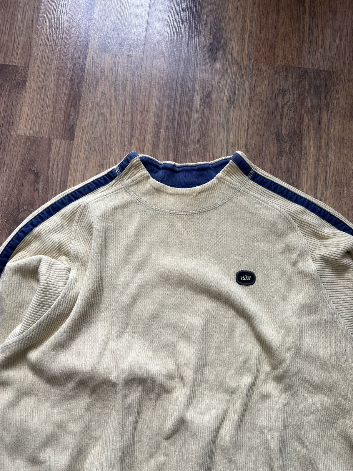 Nike Nike Beige Ribbed Crewneck Size US L / EU 52-54 / 3 - 4 Thumbnail