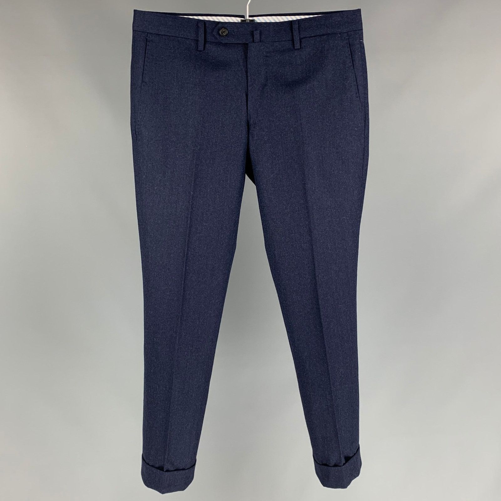 Other UNIVERSAL LANGUAGE Size 28 Navy Wool Cuffed Dress Pants Size US 28 / EU 44 - 1 Thumbnail