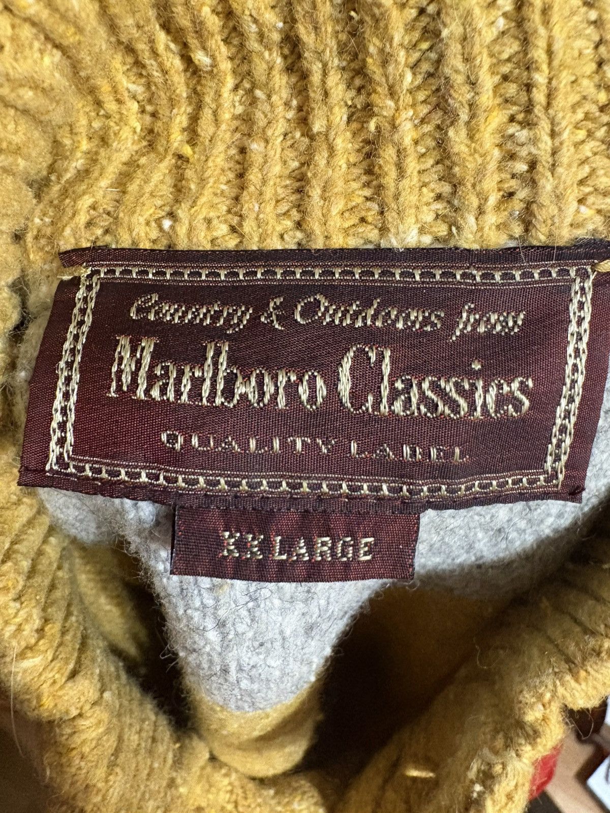 Marlboro Classics Vintage Marlboro Classics Henley Sweater 90’s Mustard Grail Size US XXL / EU 58 / 5 - 5 Thumbnail