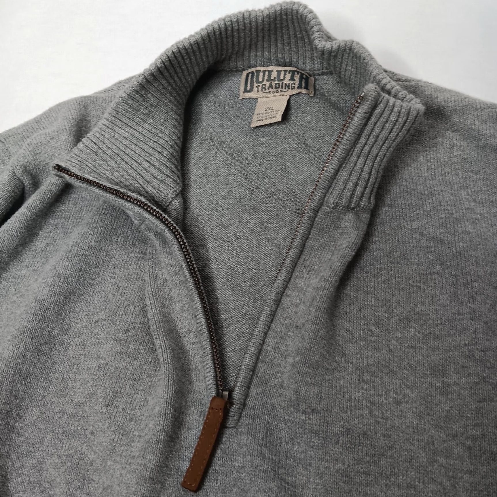 Duluth Trading Company DULUTH TRADING CO Sweater Men 2XL Pullover Mock Neck Classic Gray Knit 1/4 Zip Cotton Nylon Regular Size 2XL Mens Size US XXL / EU 58 / 5 - 4 Thumbnail