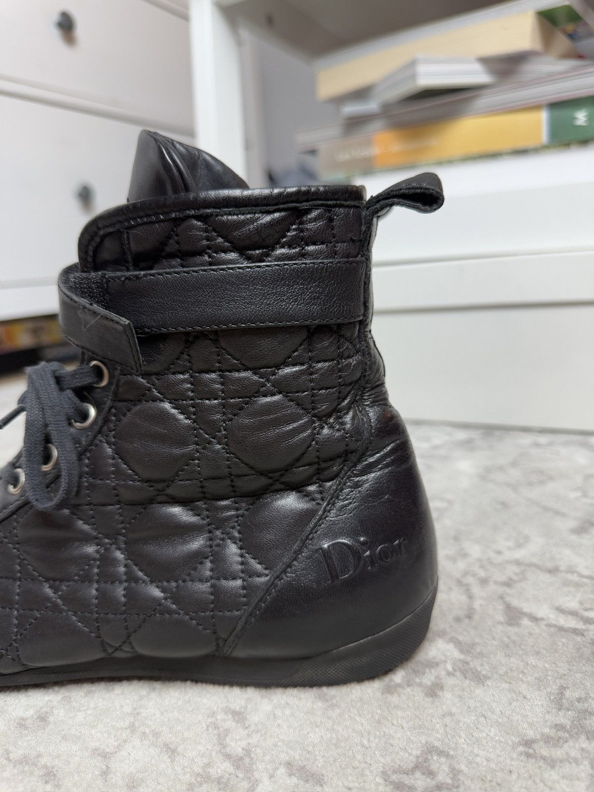 Dior × John Galliano Vintage y2k Dior leather high top boxing moto biker shoes Size US 6 / IT 36 - 5 Thumbnail