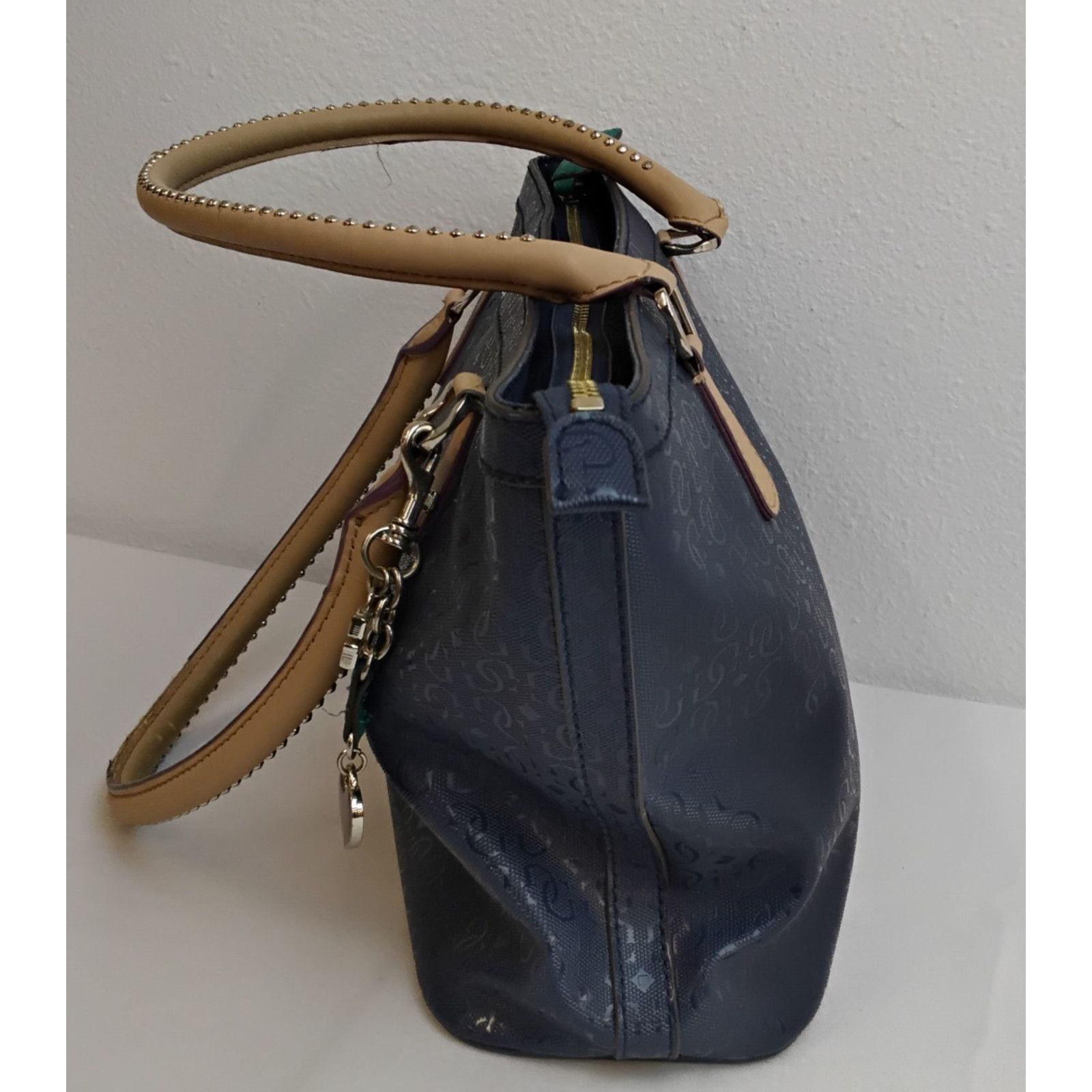 Guess Guess 1981 Los Angeles Tote Handbag Blue Embossed Size ONE SIZE - 5 Thumbnail