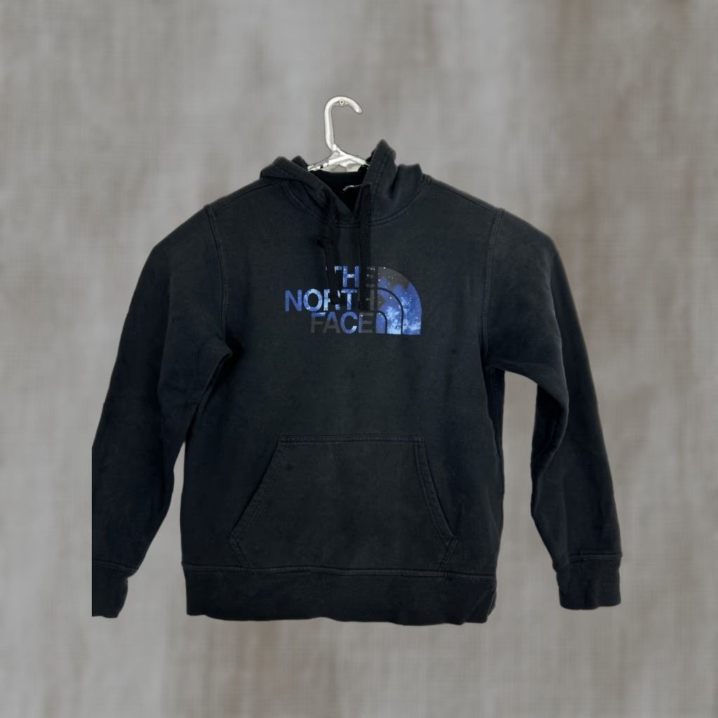 The North Face Mens Medium Pullover Hoodie Black Blue Starry Night