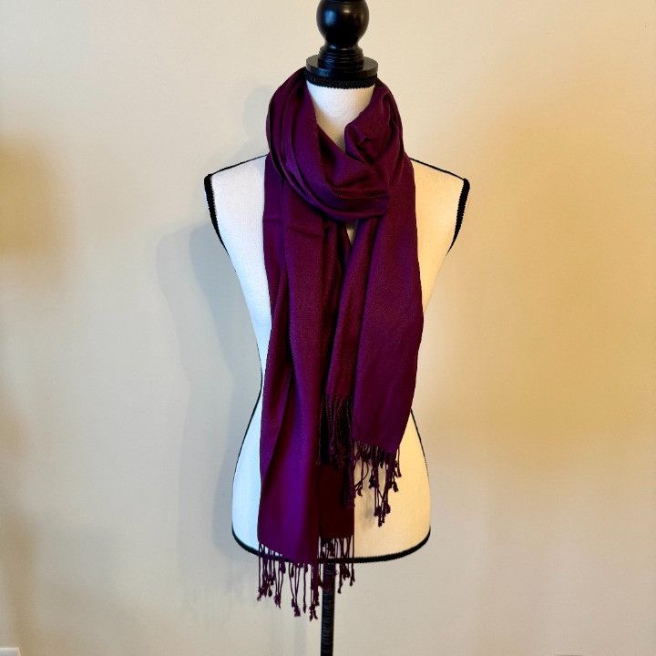 Jones New York Jones New York Women's Purple Pashmina Shawl Wrap Scarf 78x Size ONE SIZE - 1 Thumbnail
