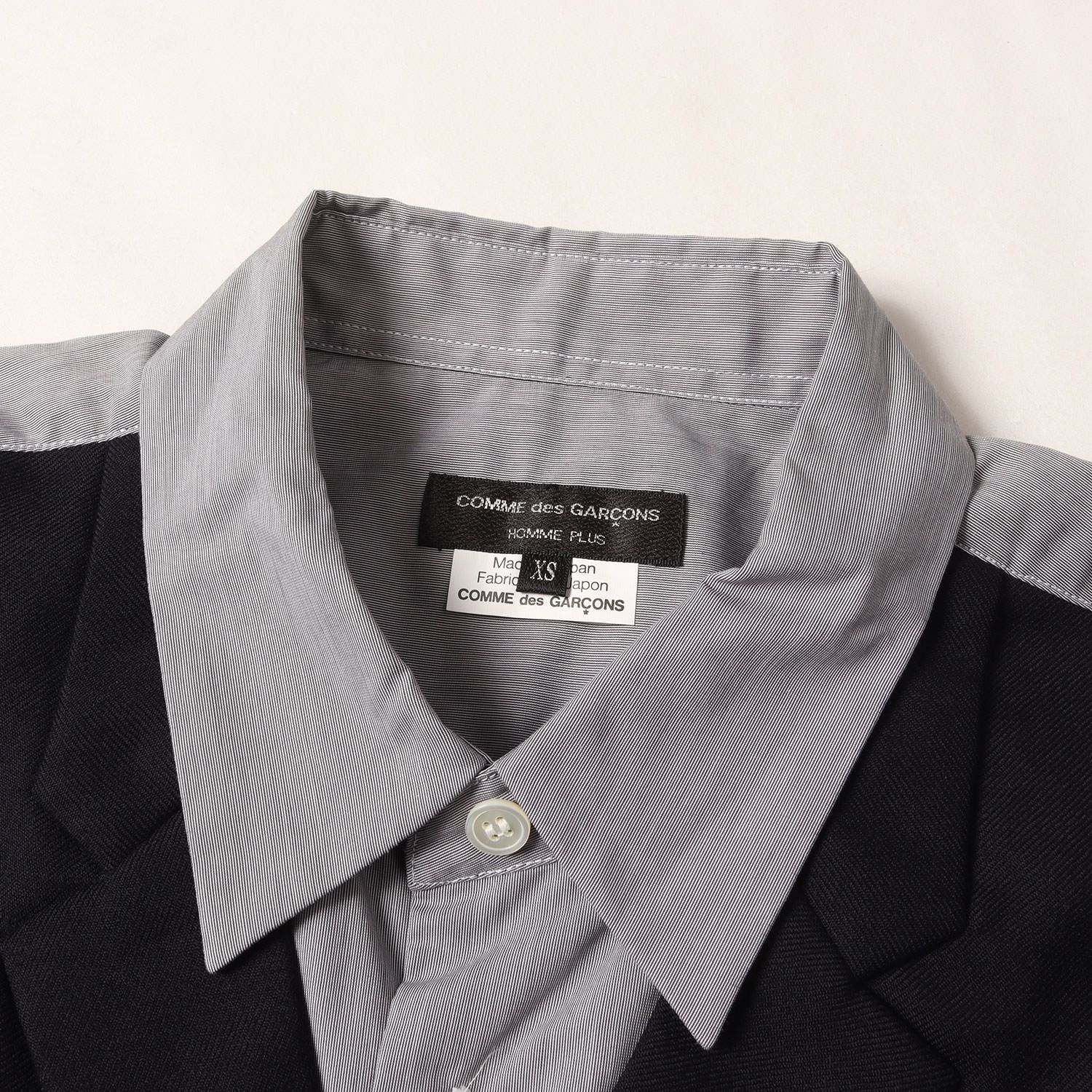 Comme des Garcons Homme Plus Shirt Wool Vest Docking Cotton Button Size US XS / EU 42 / 0 - 3 Thumbnail