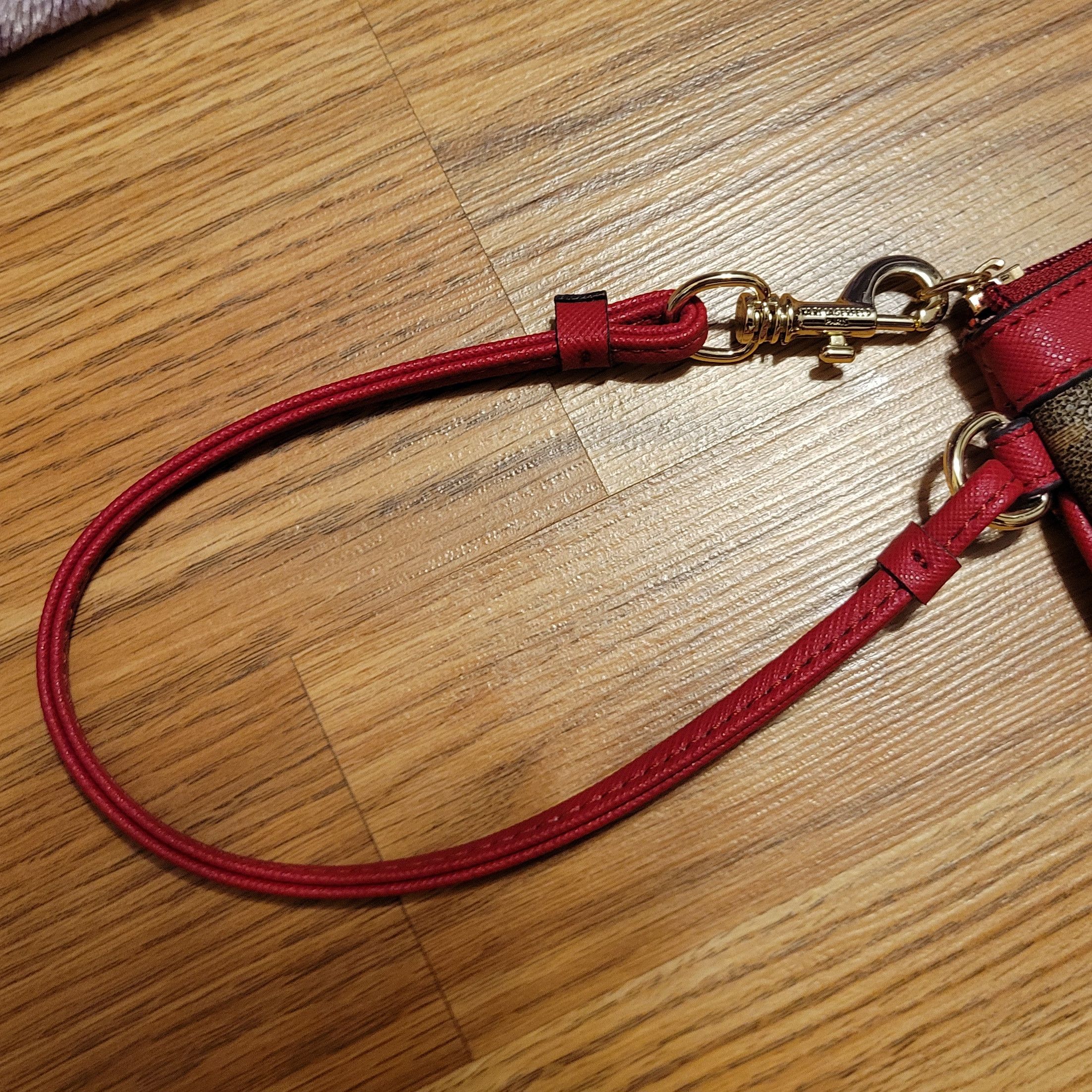 Karl Lagerfeld Karl Lagerfeld Monogram Wristlet in Brown and Red Size ONE SIZE - 4 Thumbnail