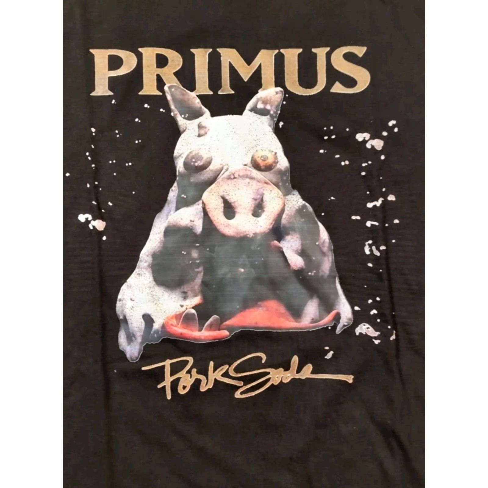 Vintage Primus Pork Soda T-Shirt Mens Regular Black Large 43" Chest 29" Long Graphic Print 90s Music Rock Animals Art Band Classic Short Sleeve Cotton Knit Size US L / EU 52-54 / 3 - 3 Thumbnail