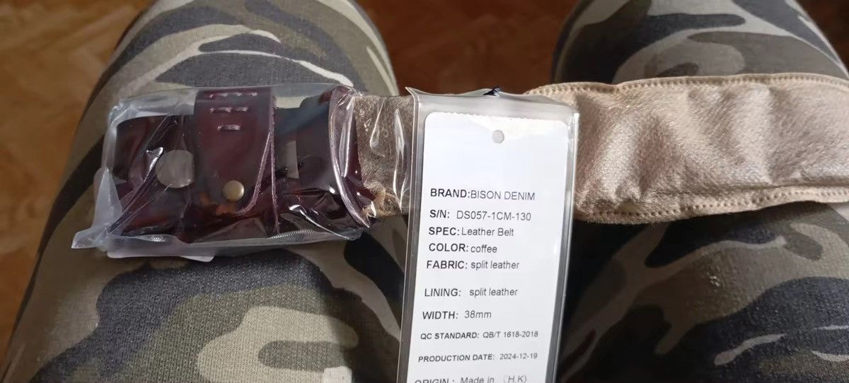 Japanese Brand × Leather Genuine Leather Belt Bison Denim Size ONE SIZE - 4 Thumbnail