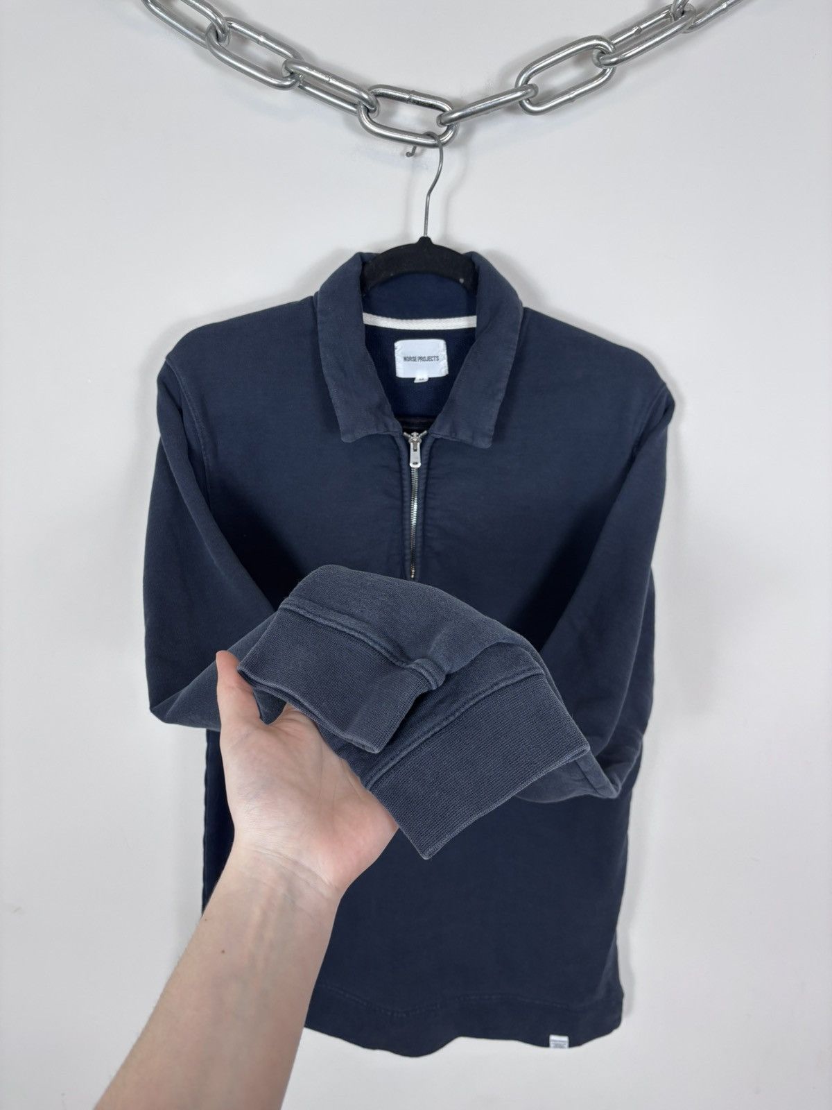Norse Projects Norse Projects Men’s Magne Half Zip Compact Navy Sweatshirt Size US M / EU 48-50 / 2 - 8 Thumbnail