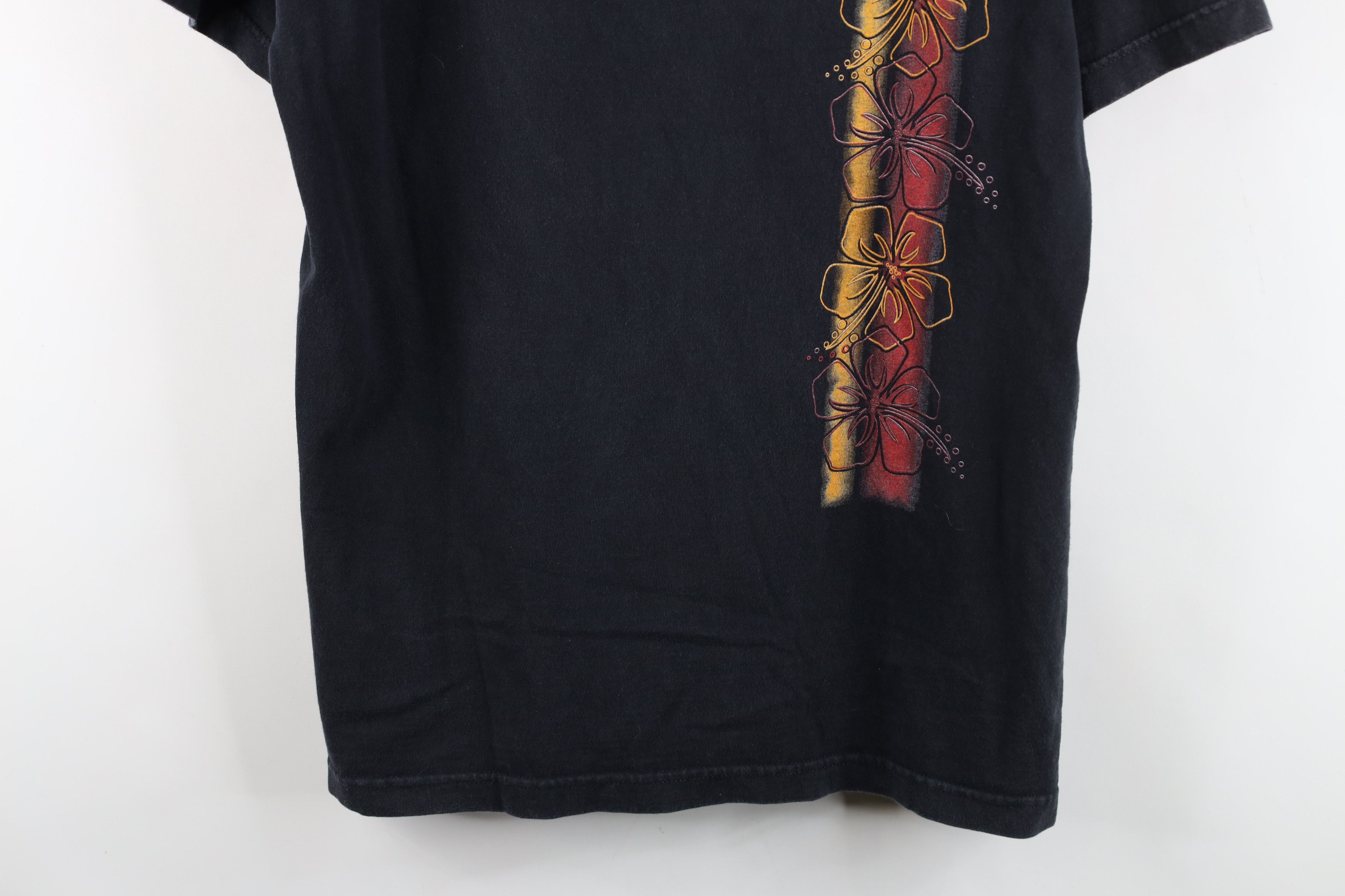 Vintage Vintage 90s Perry Ellis Spell Out Flower T-Shirt Black Size US M / EU 48-50 / 2 - 3 Thumbnail