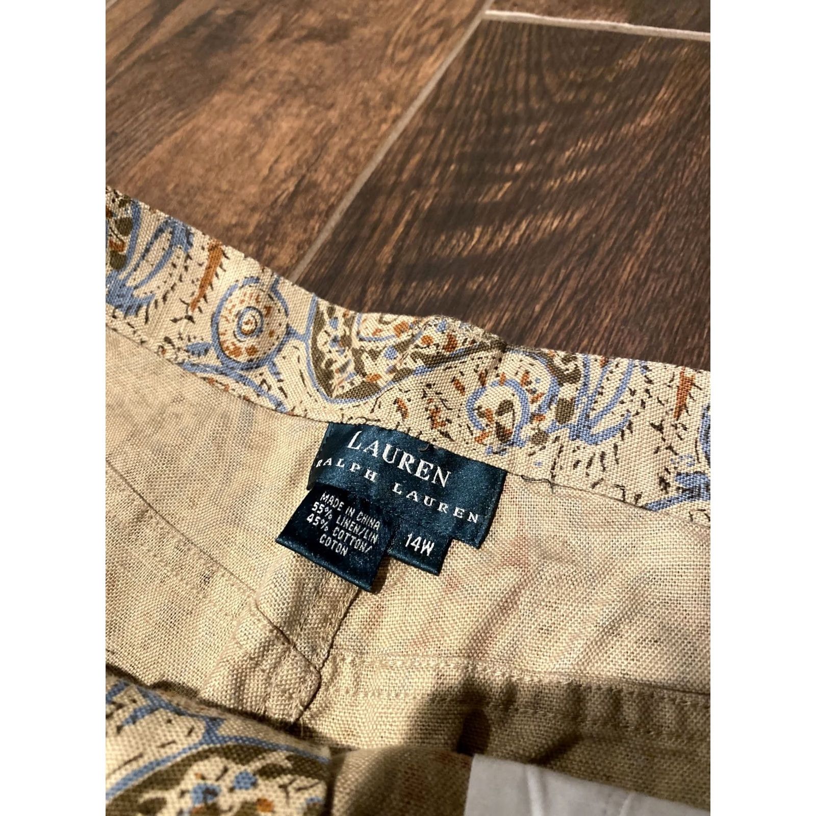 Ralph Lauren VINTAGE? No. NWT Lauren Ralph Lauren Pants Womens 14w Straight Leg Paisley Wearable Art Size 36" / US 14 / IT 50 - 6 Thumbnail