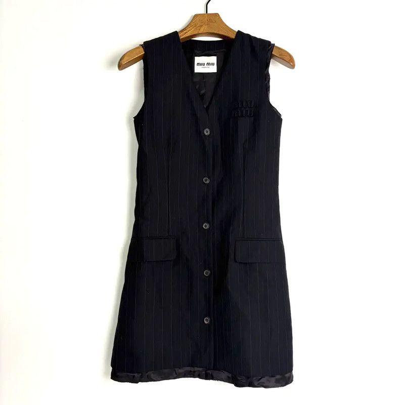 Miu Miu Miu Miu Black Sleeveless Dress 0089 Size ONE SIZE - 1 Thumbnail