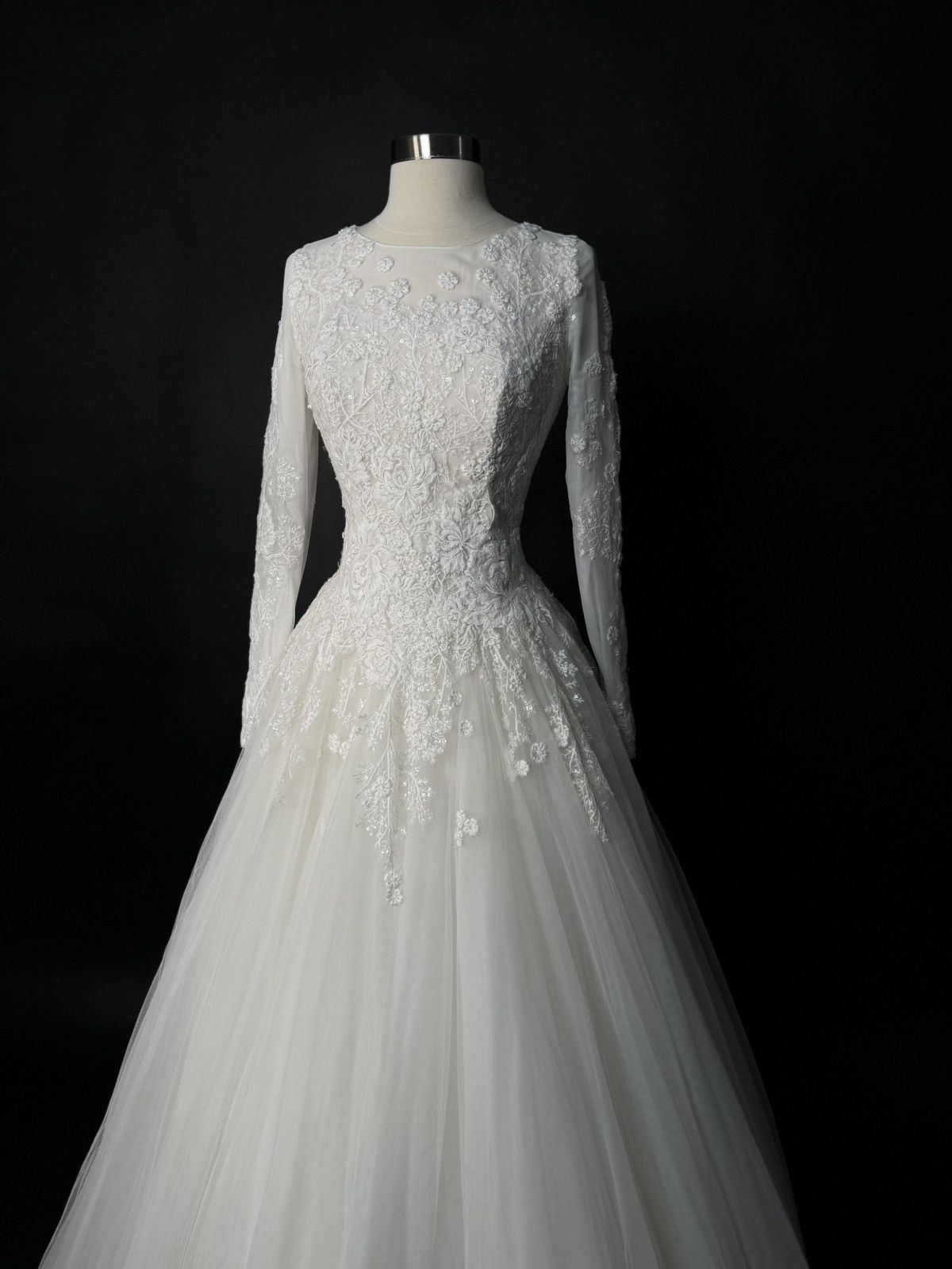 Other Preloved US 6 Anna Augusta Long Sleeve Wedding Dress Size M / US 6-8 / IT 42-44 - 3 Thumbnail
