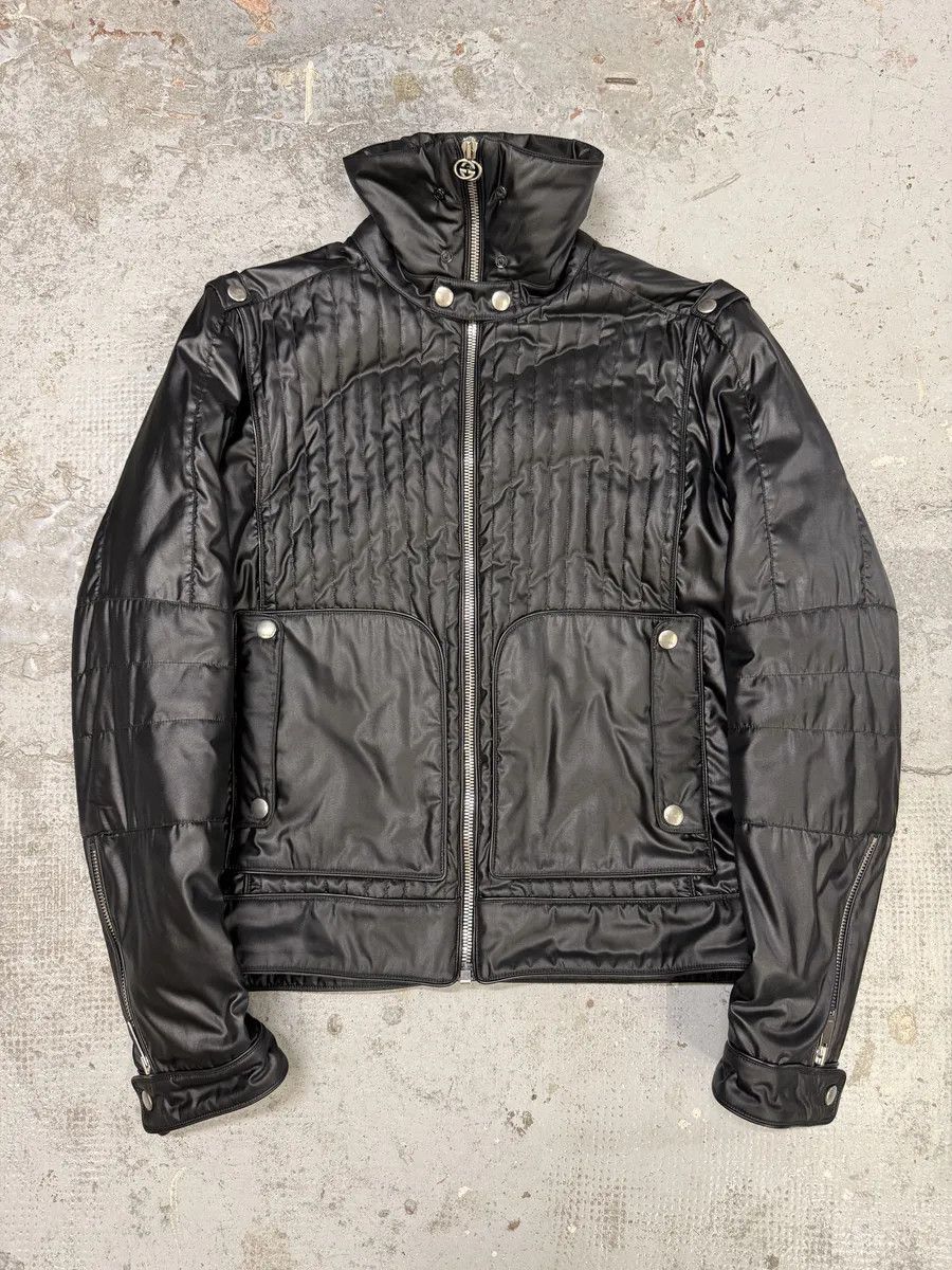 Gucci 2000s Gucci Black Biker Avnat-Garde Puffer Jacket by Tom Ford Size US L / EU 52-54 / 3 - 6 Thumbnail