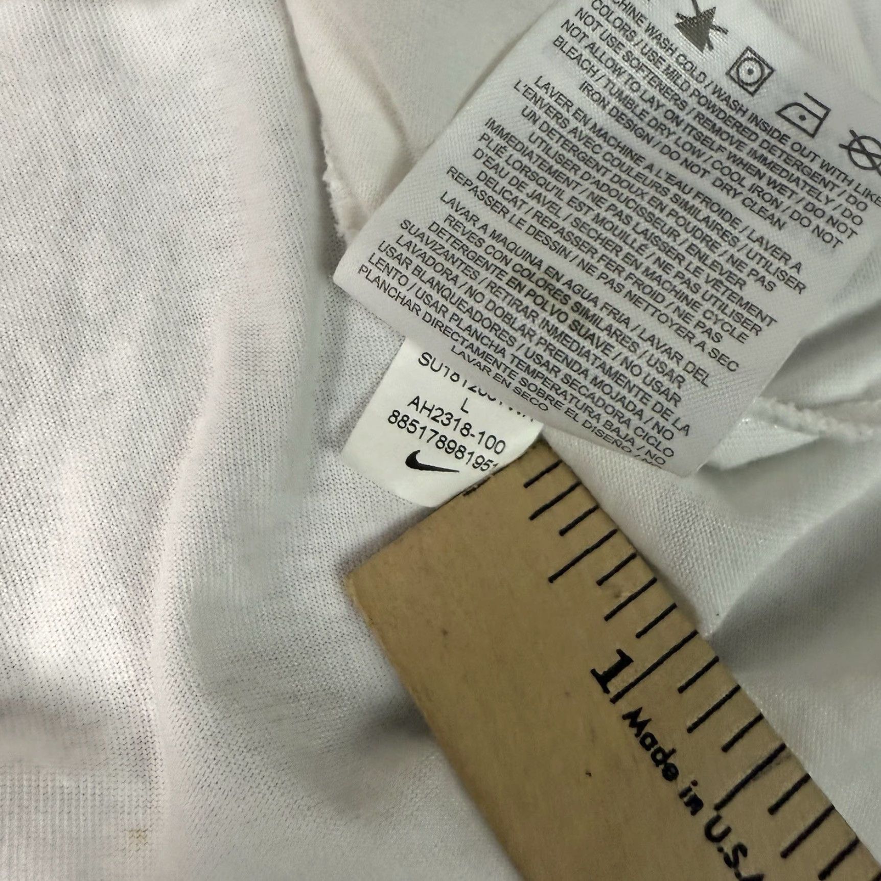 Nike Nike Dri-Fit T Shirt Adult Large White Basketball Court Hoop Ball Just Do It Tee Size US L / EU 52-54 / 3 - 6 Thumbnail