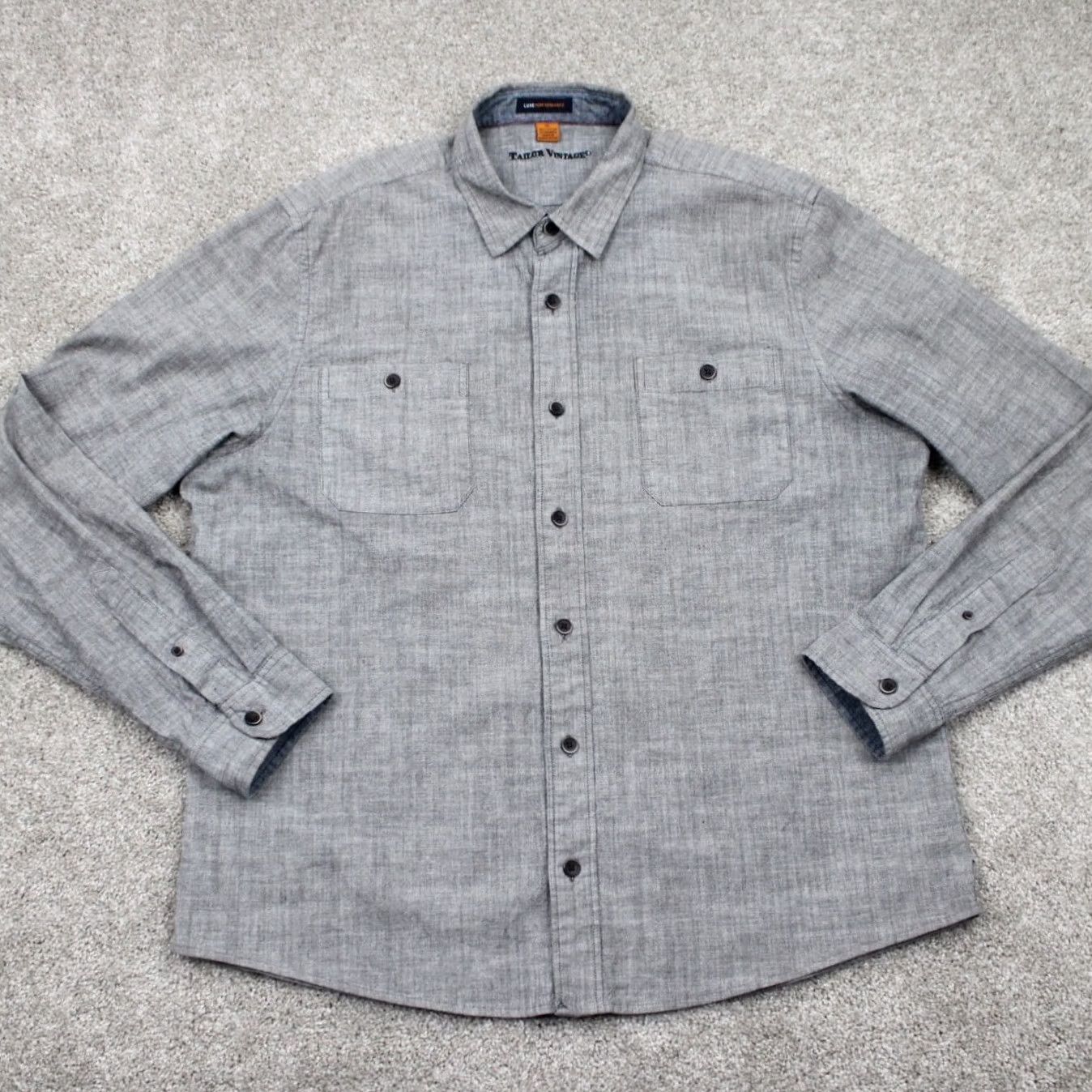 Vintage Tailor Vintage Shirt Adult XL Gray Long Sleeve Button-Up Shirt Size US XL / EU 56 / 4 - 2 Thumbnail