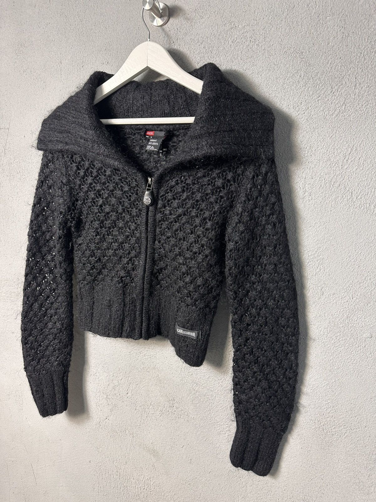 Diesel Diesel Y2K Mohair Blend Cropped Zip Knit Sweater Women Black Size M / US 6-8 / IT 42-44 - 2 Thumbnail