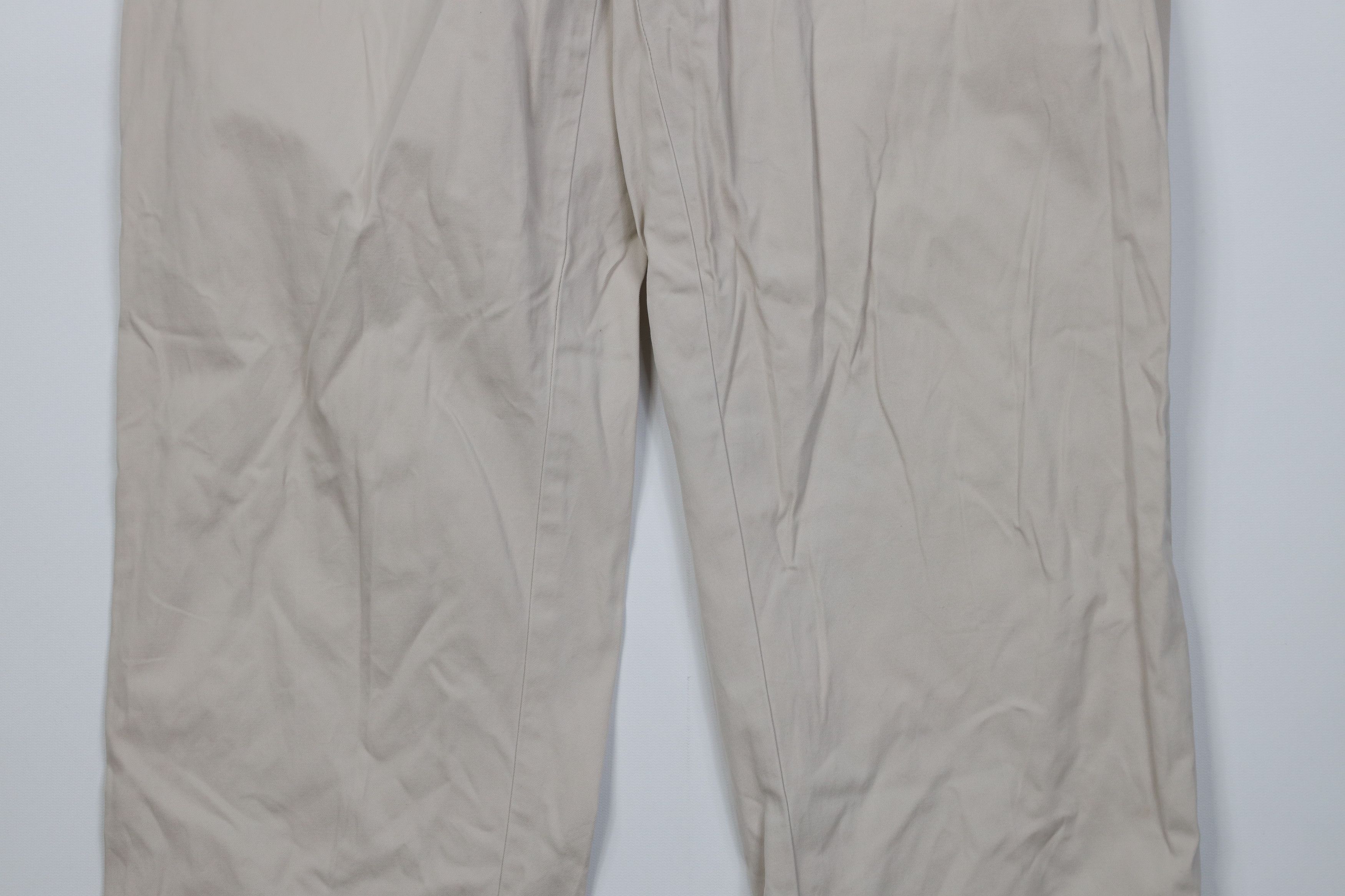 Polo Ralph Lauren Vintage 90s Ralph Lauren Wide Leg Chino Pants Beige Cotton Size US 34 / EU 50 - 3 Thumbnail