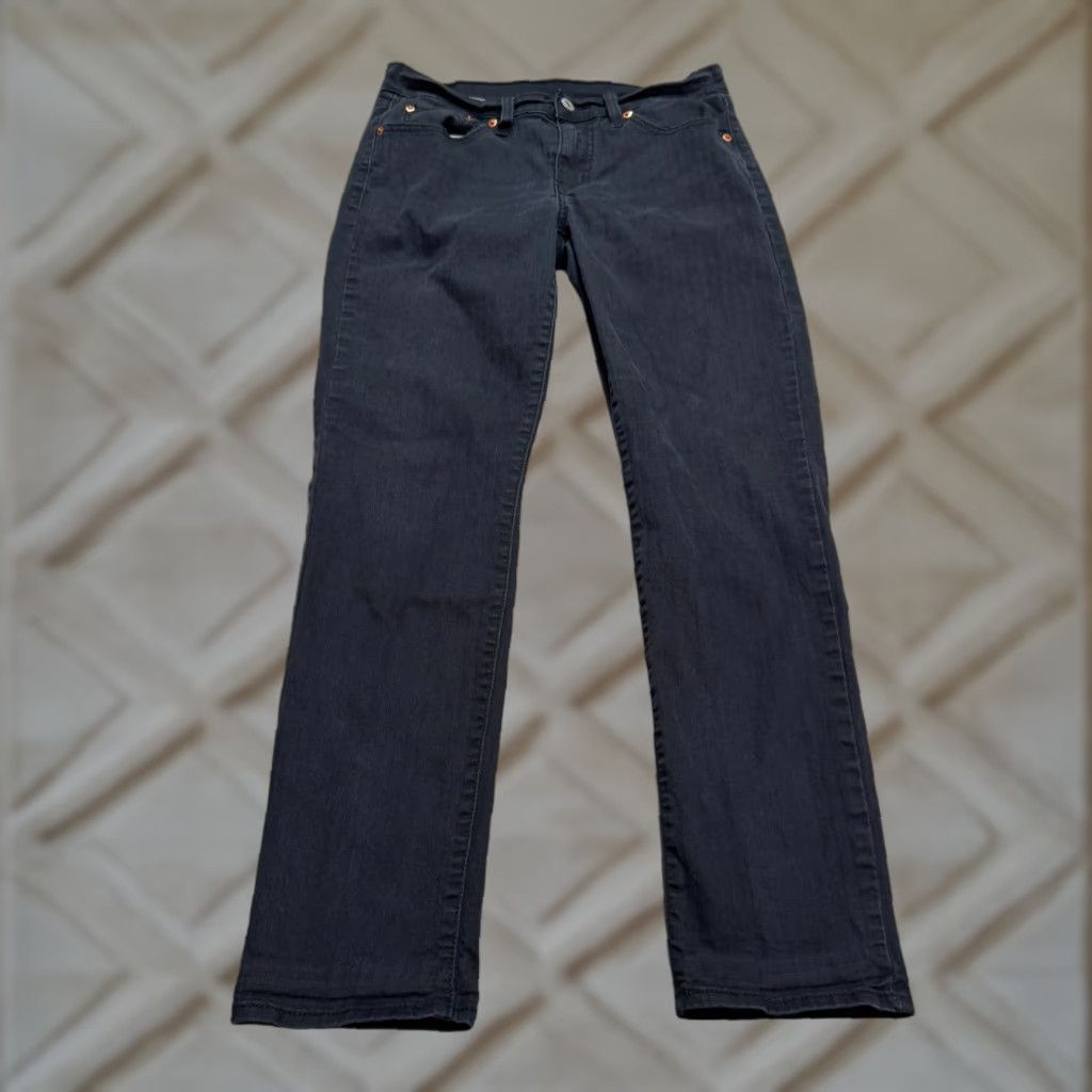 Levi's Levi's Slim Skinny Denim Jeans Womens 27 Regular Dark Black Mid Rise Cotton Stretch 5-Pocket City Streetwear Womens Jeans Size 27" / US 4 / IT 40 - 1 Thumbnail