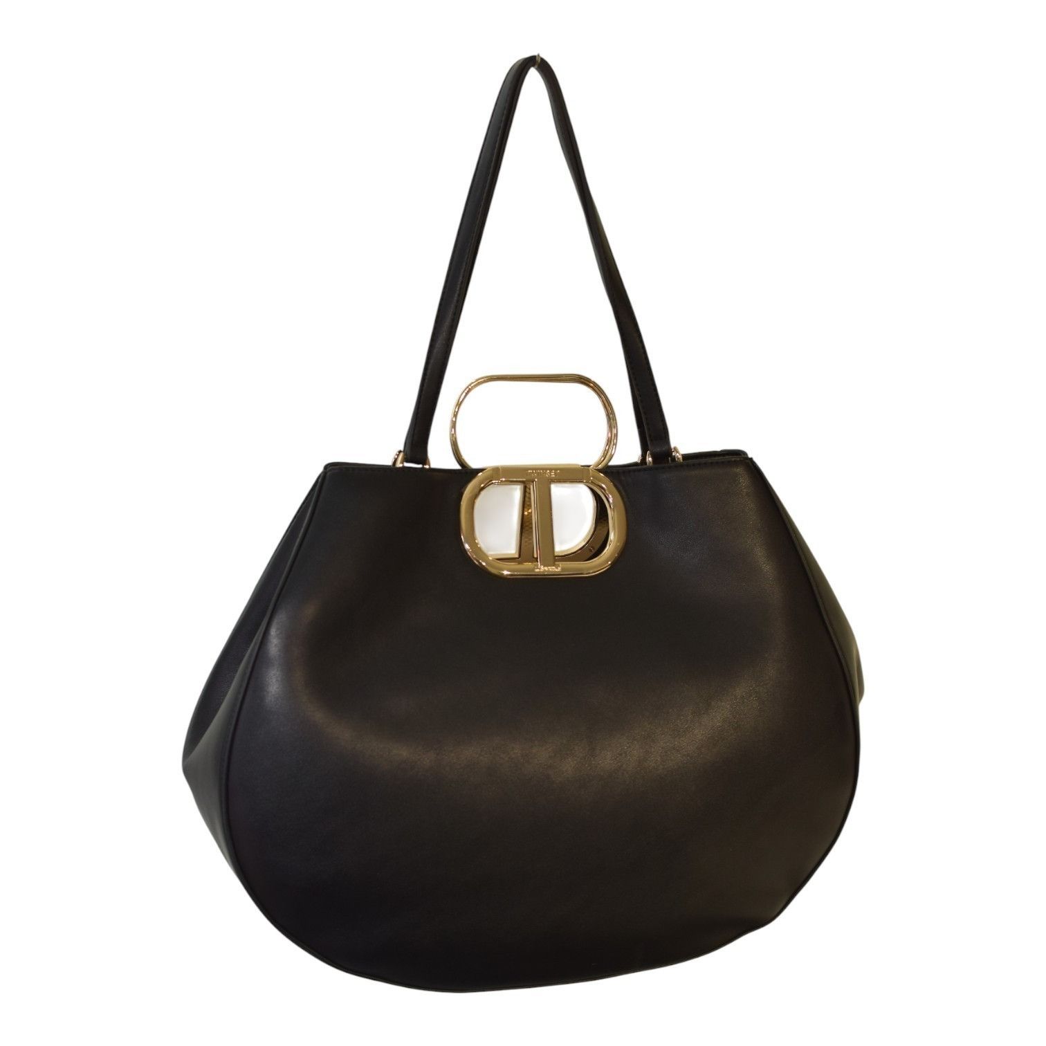 TWINSET Twinset Milano shopper 'Lila' Oval T handle Black Leather To Size ONE SIZE - 3 Thumbnail