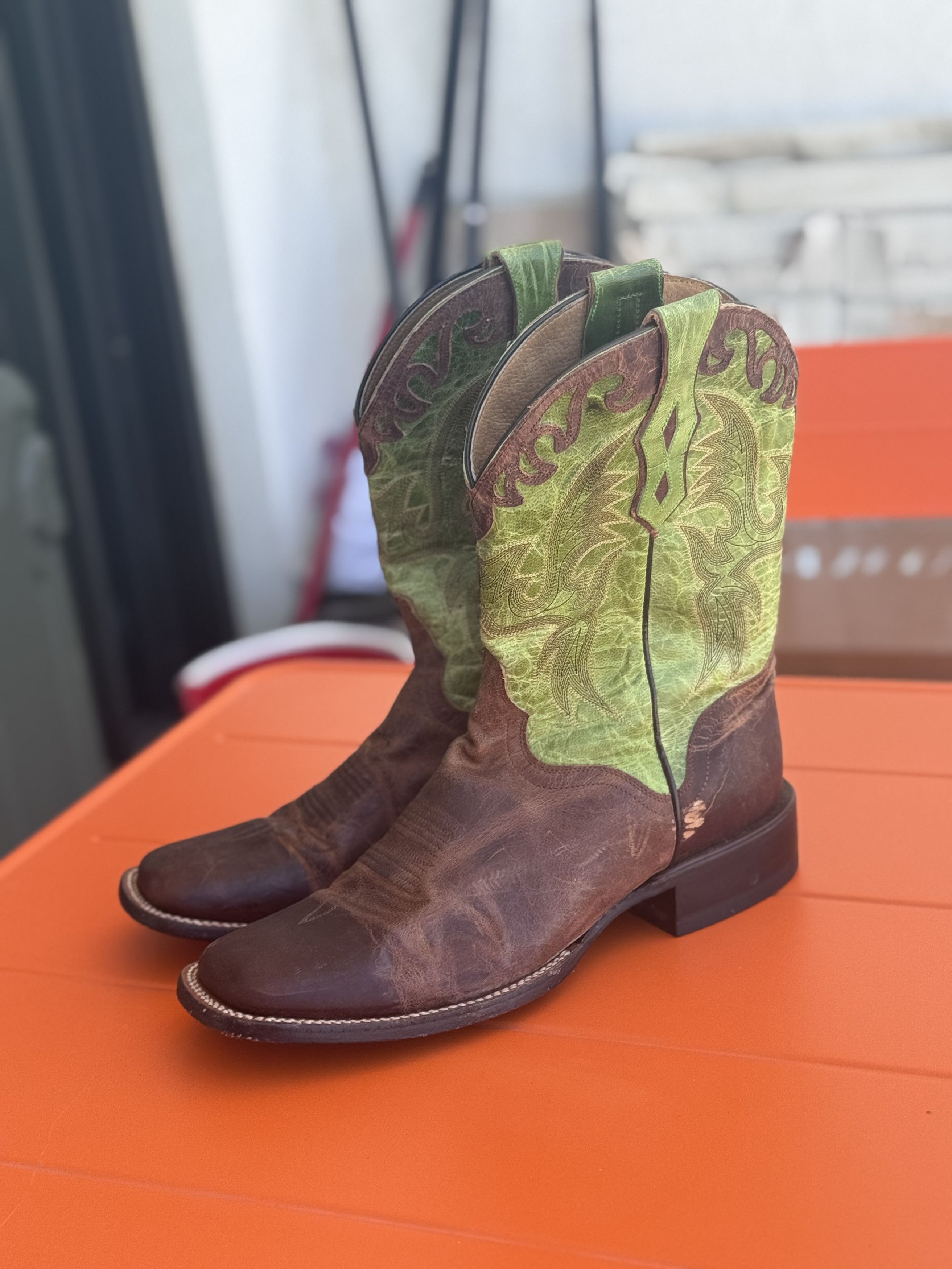 Other J.B. Dillon Western Cowboy Boots Green Goat Leather 9.5D Size US 9.5 / EU 42-43 - 4 Thumbnail