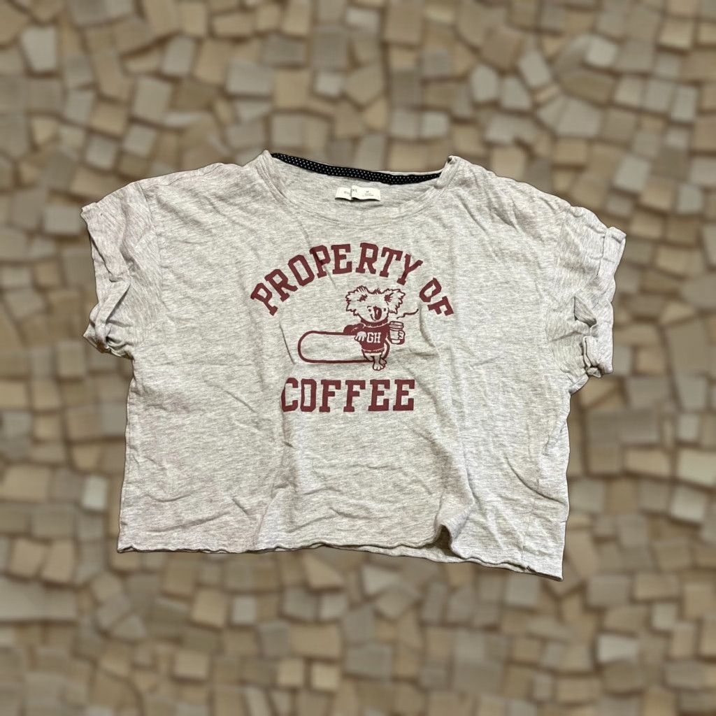 Vintage Gilly Hicks Shirt Womens Size M Gray Property of Coffee Crop Top T-Shirt Short Sleeve Regular Cropped Modern Fall Spring Summer Casual Size M / US 6-8 / IT 42-44 - 1 Thumbnail