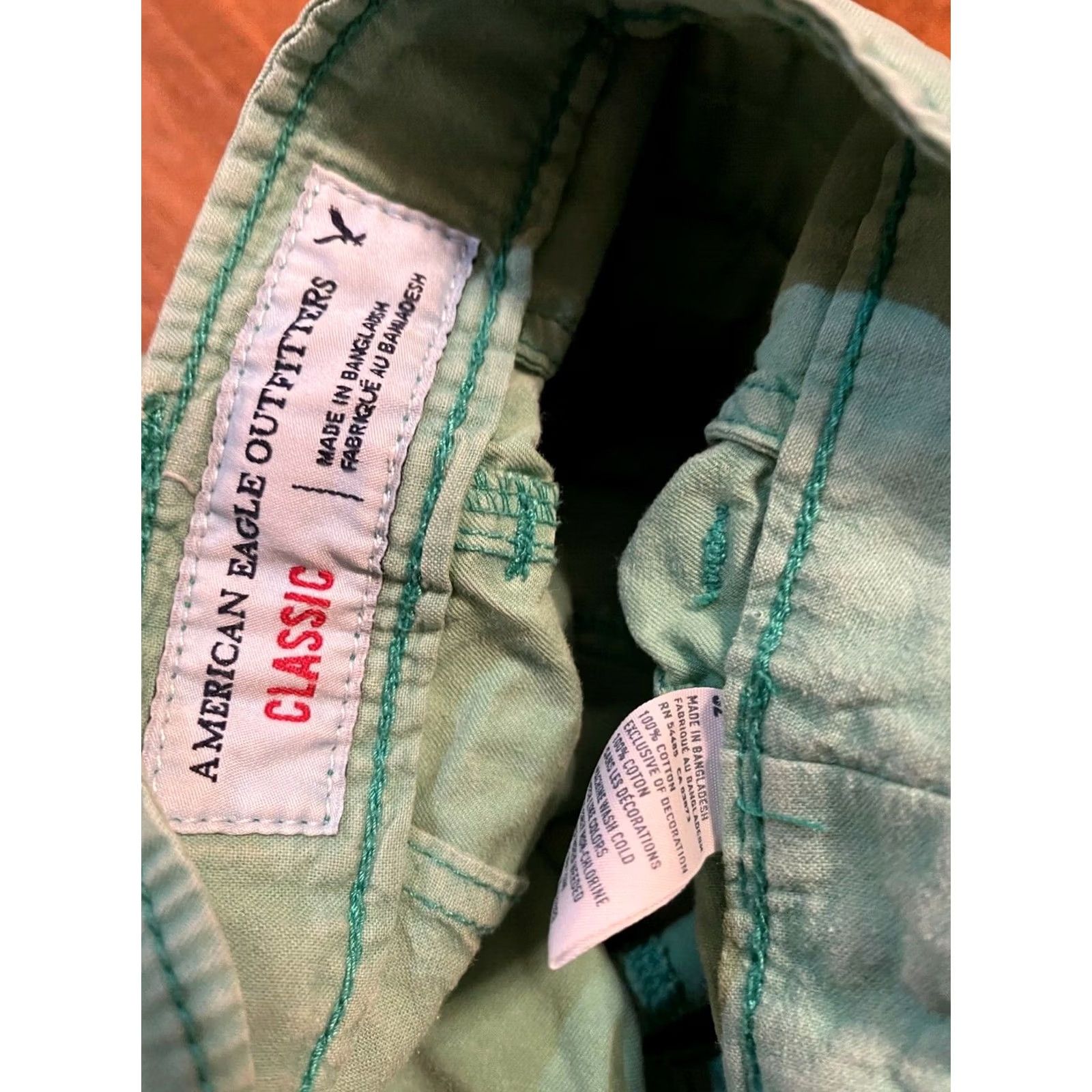 American Eagle Outfitters American Eagle AEO Classic Fit Cotton Prep Light Green Khaki Shorts - Men's 32 Size US 33 - 5 Thumbnail