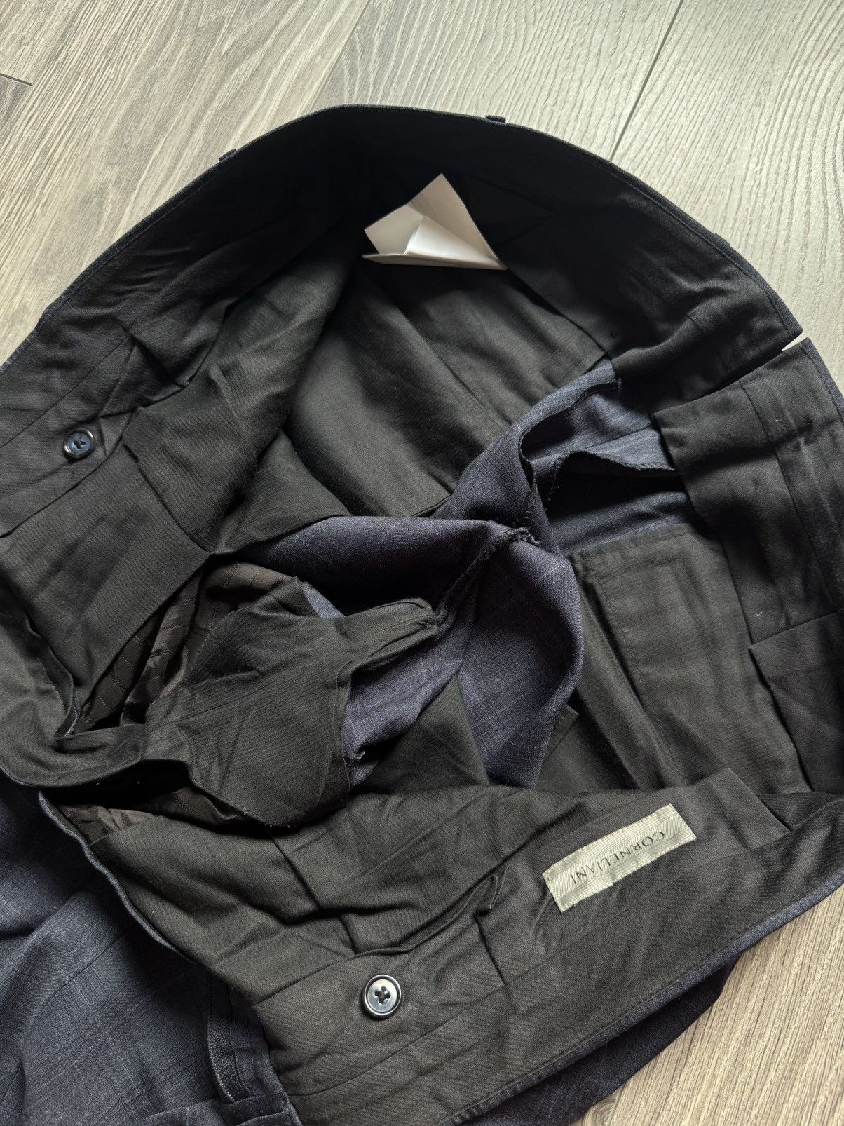 Corneliani Corneliani Dark Blue Wool Windowpane Two-Piece Suit 54R Size 54R - 22 Thumbnail