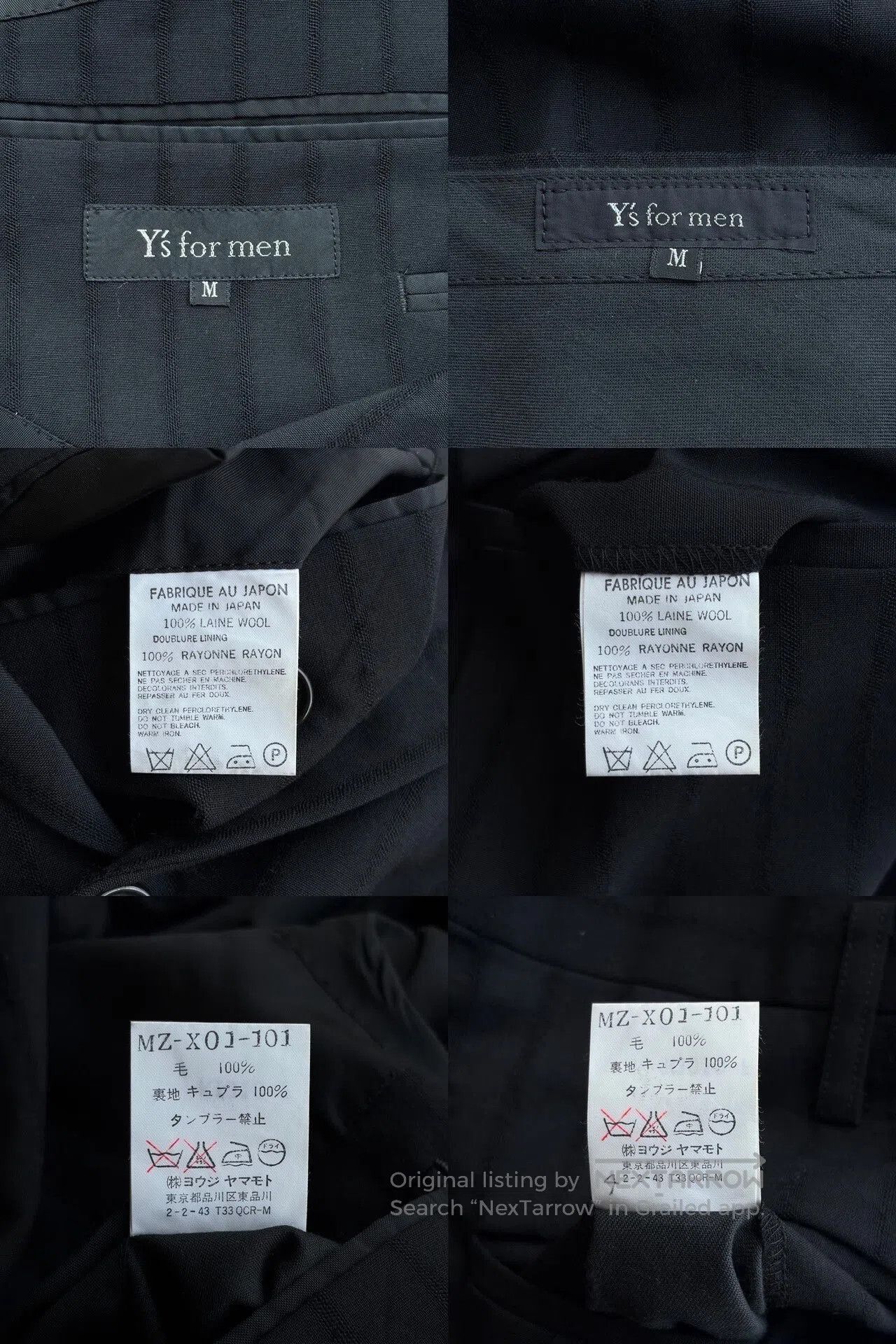 Y's for Men black pinstripe 9. Size US M / EU 48-50 / 2 - 8 Thumbnail