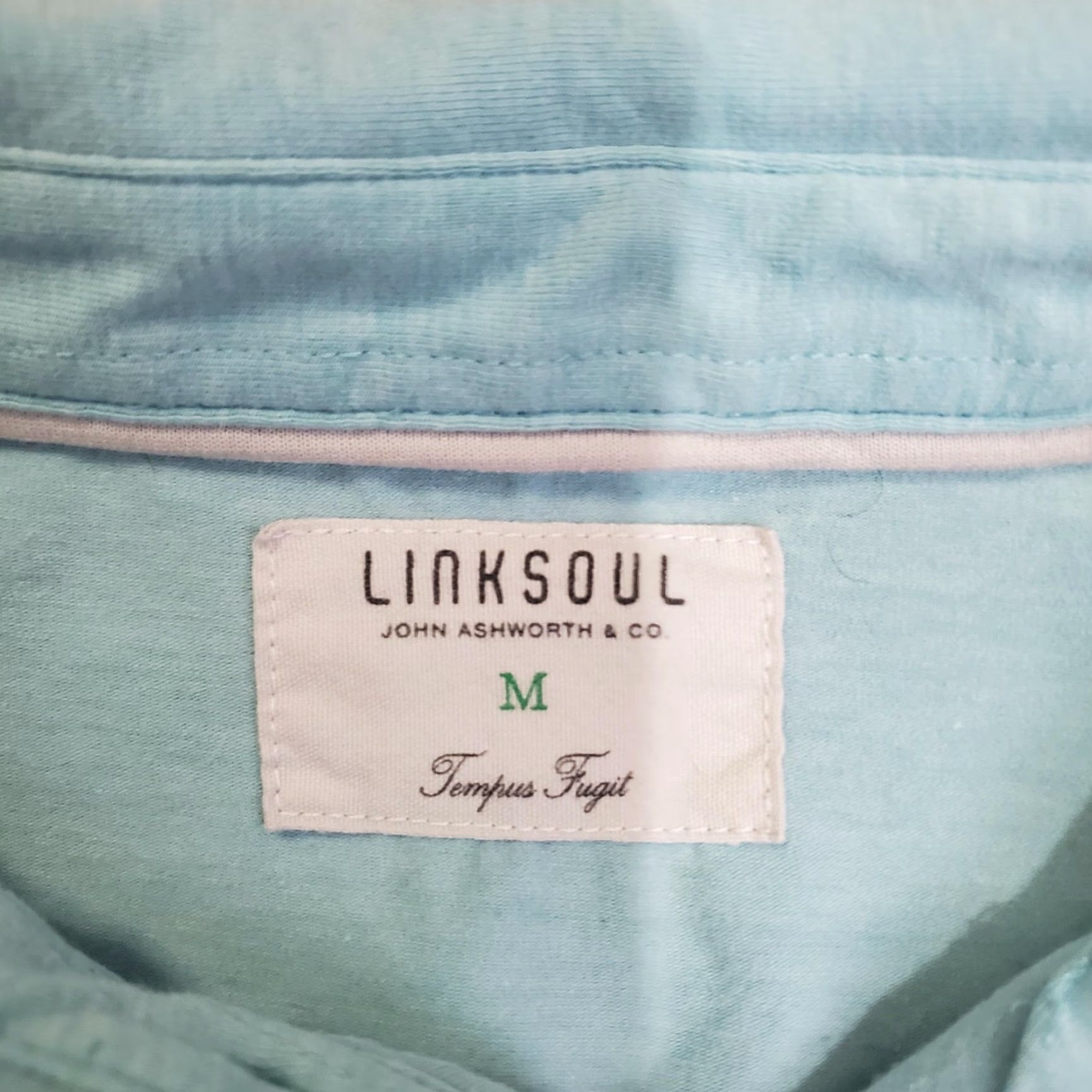 Vintage Linksoul Polo Shirt Mens M Blue Tempus Fugit Golf Performance Stretch Size US M / EU 48-50 / 2 - 4 Thumbnail