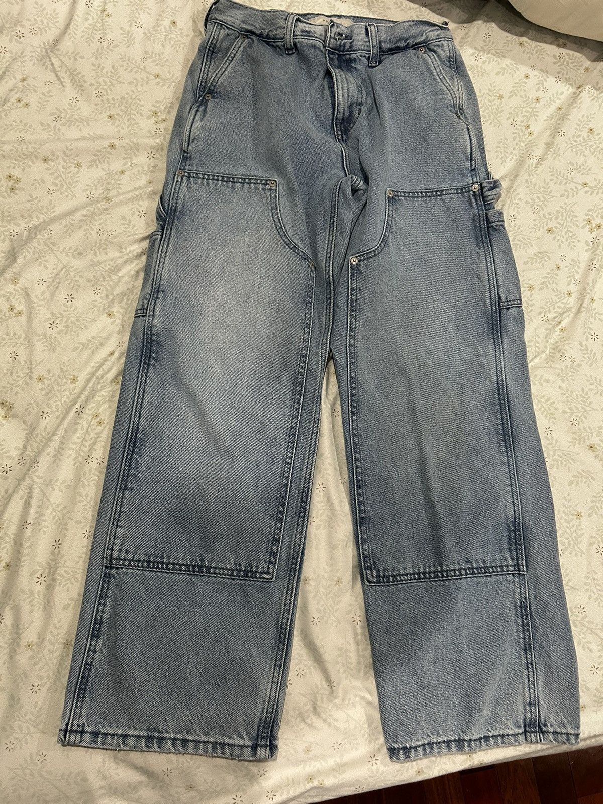 Pacsun PACSUN Light Indigo Baggy Carpenter Jeans Size US 30 / EU 46 - 4 Thumbnail