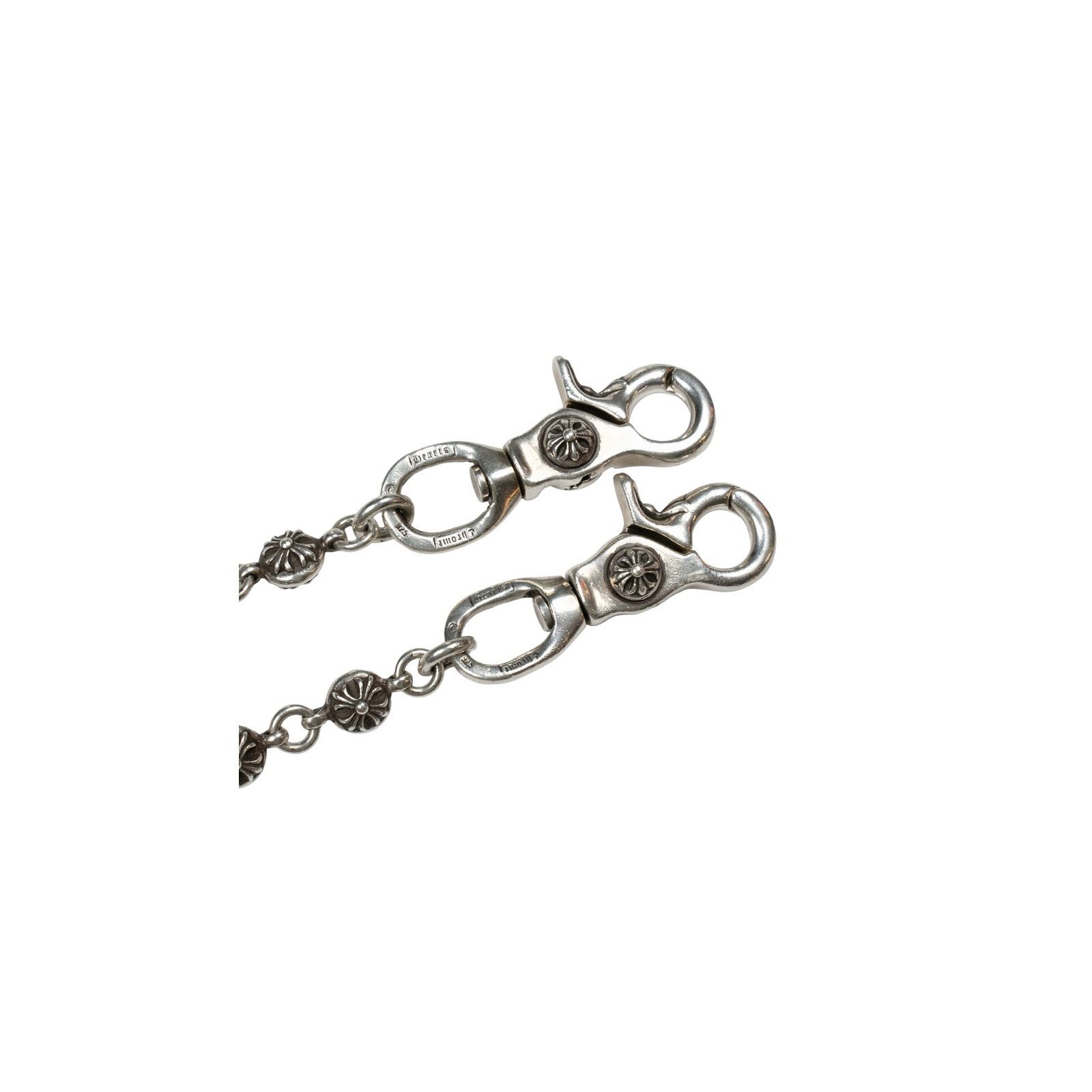 Chrome Hearts Double Clasp Silver Cross Ball Wallet Chain Size ONE SIZE - 3 Thumbnail