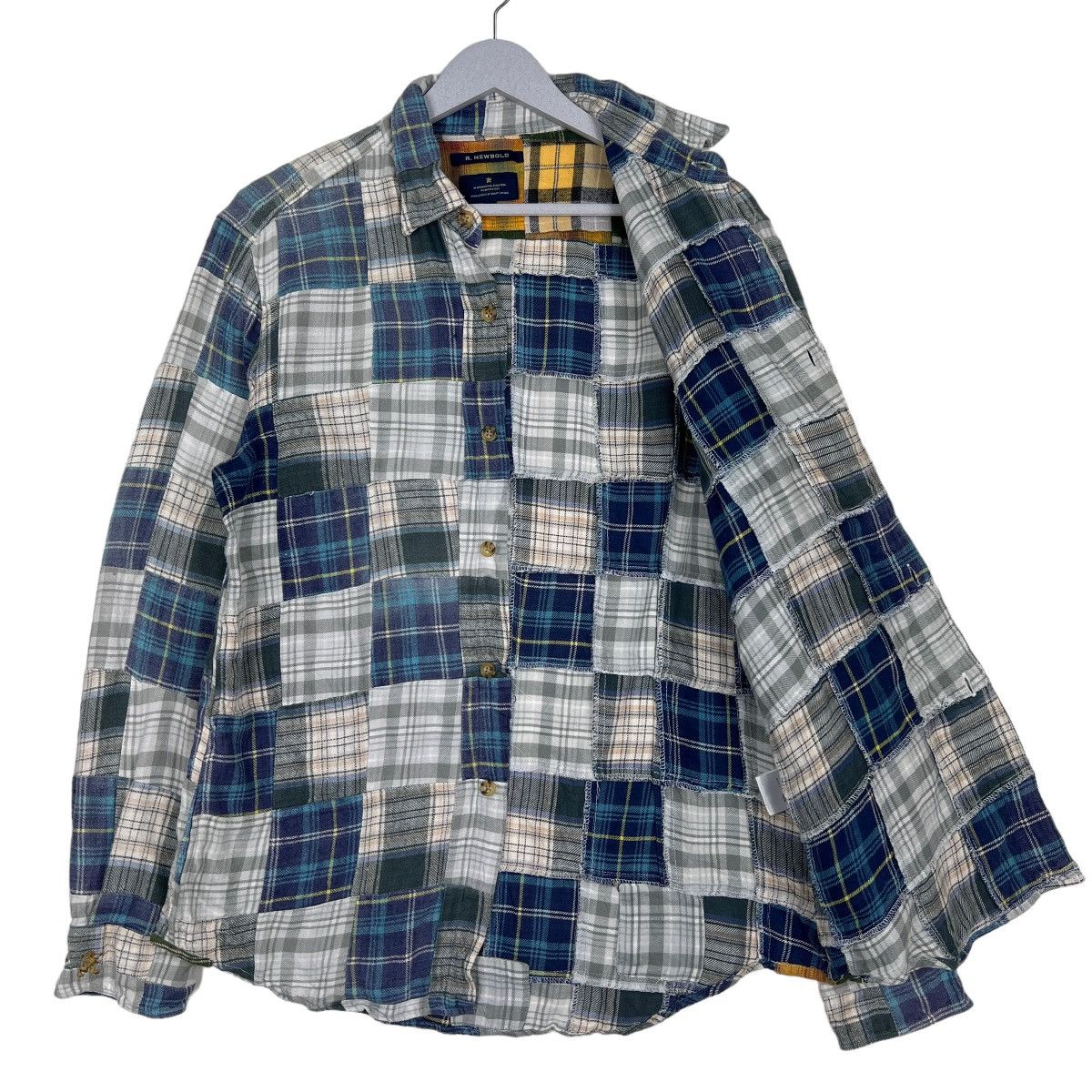 R.Newbold 🔥 R.NEWBOLD CHECK PATCHWORK SHIRTS Size US L / EU 52-54 / 3 - 10 Thumbnail