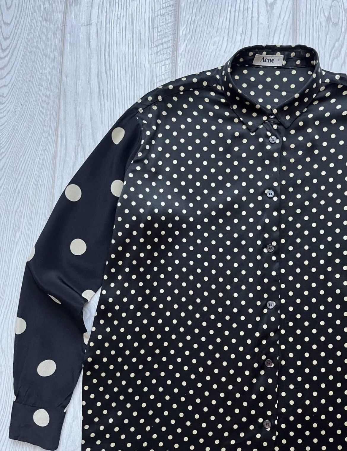 Acne Studios Acne Studios “Allowed Dots” Silk Shirt – Size 38 (US S/M) Size M / US 6-8 / IT 42-44 - 4 Thumbnail