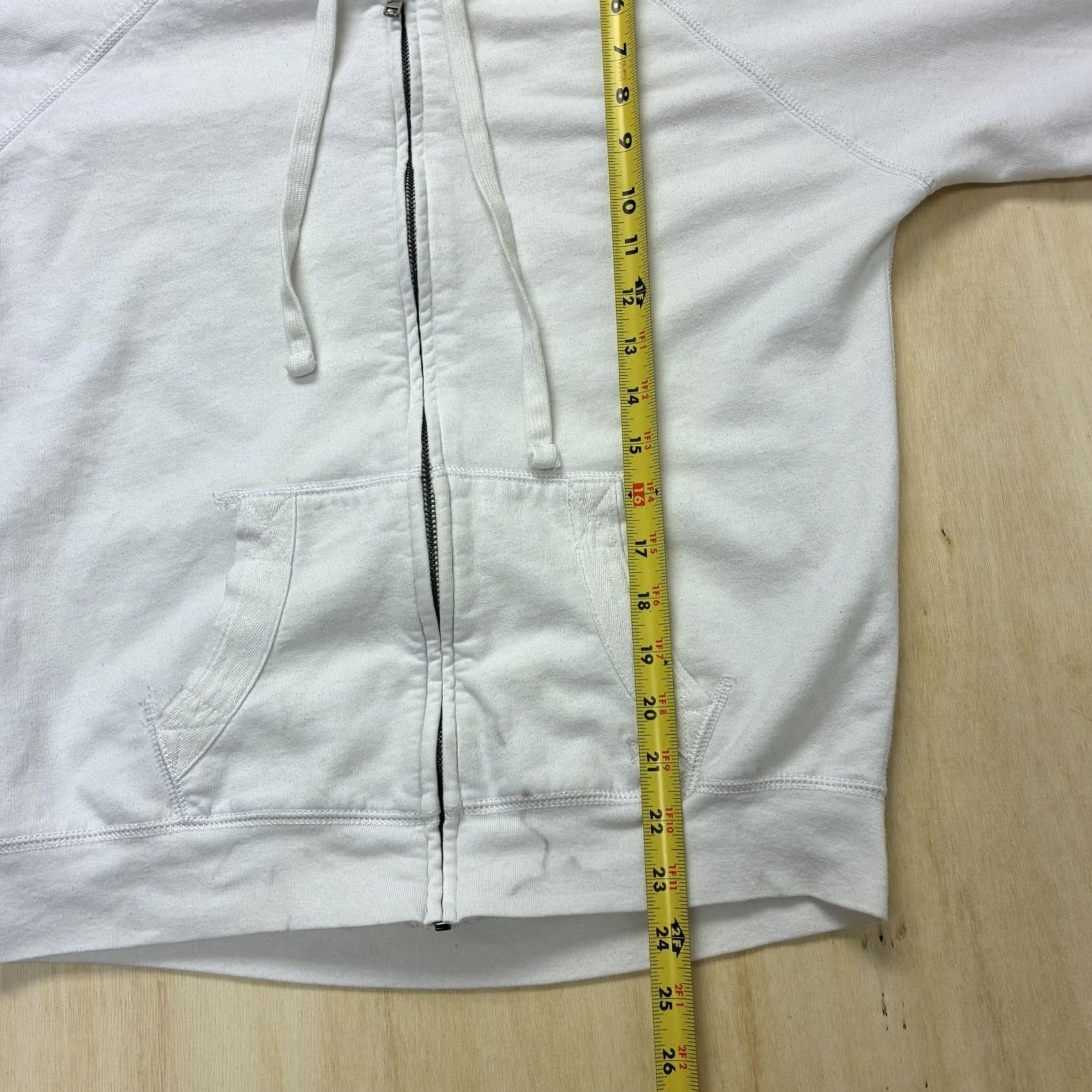 Vintage Aerie Hoodie Womens Medium White Full Zip Fleece Hooded Kangaroo Pocket Logo Size M / US 6-8 / IT 42-44 - 5 Thumbnail