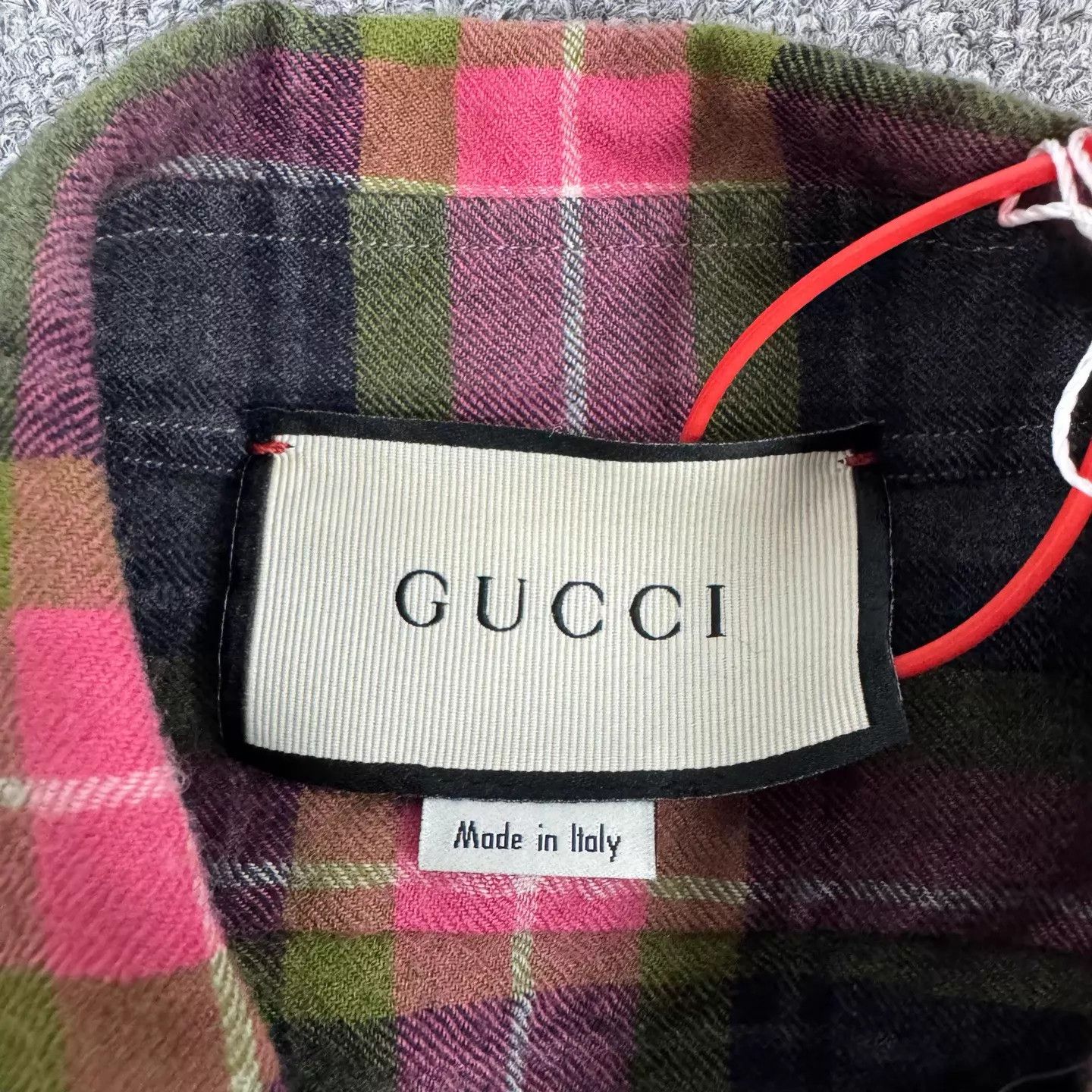 Gucci Gucci Flannel Shirt Red Green Plaid Dragon Embroidery 50 Size US M / EU 48-50 / 2 - 5 Thumbnail
