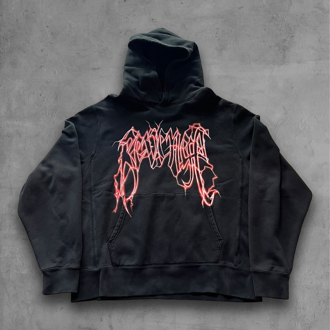 image of Revenge Lightning Logo Hoodie in Black/Red, Men's (Size 2XL)