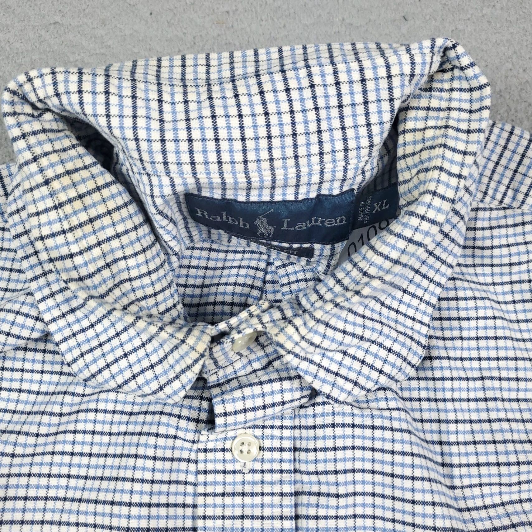 Ralph Lauren Ralph Lauren Classic Fit Blue Check Button-Up Shirt XL Mens Stained Size US XL / EU 56 / 4 - 5 Thumbnail