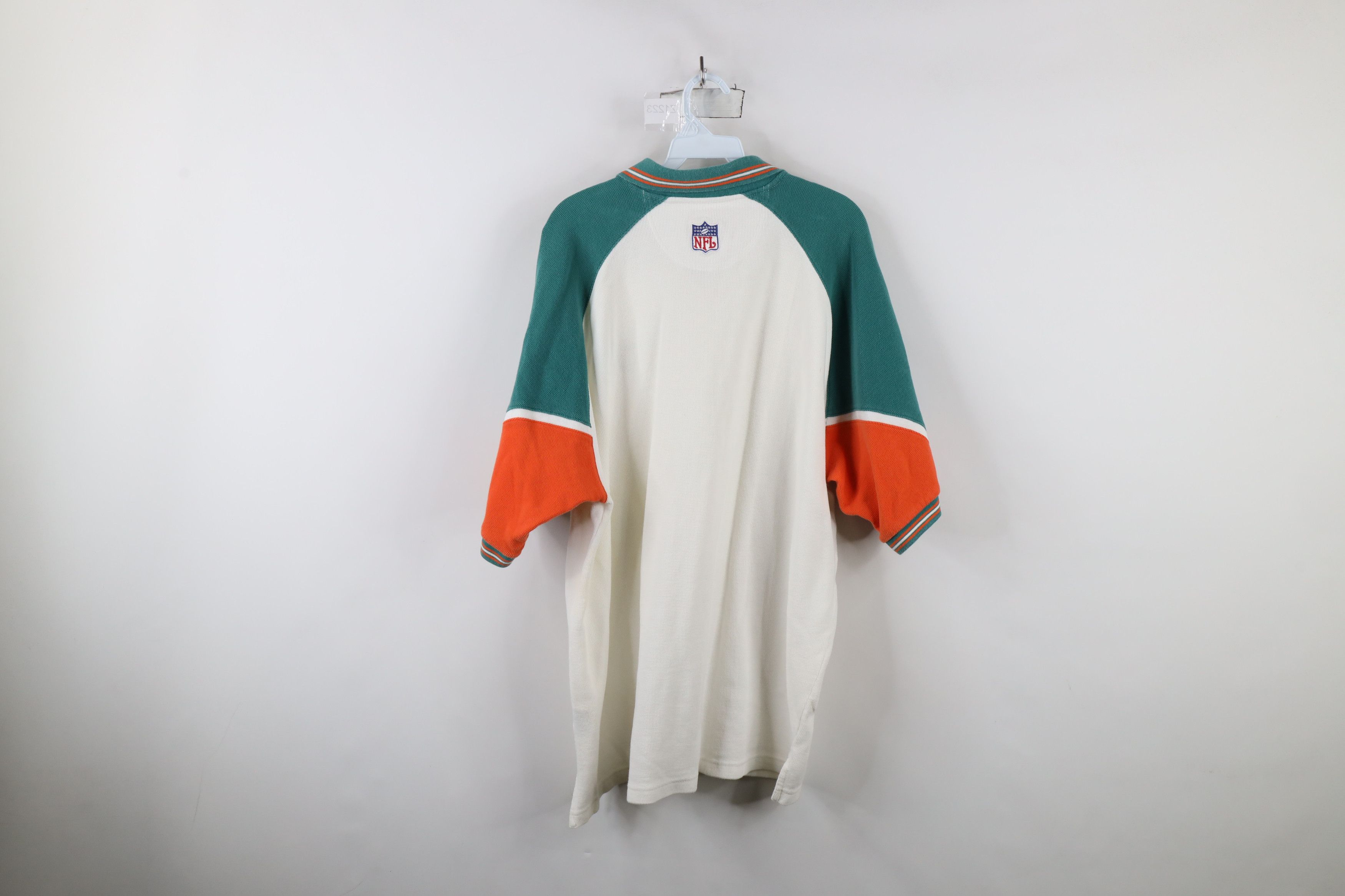 Starter × Vintage Vintage 90s Starter Dolphins Football Thermal Waffle Polo Size US XL / EU 56 / 4 - 13 Thumbnail
