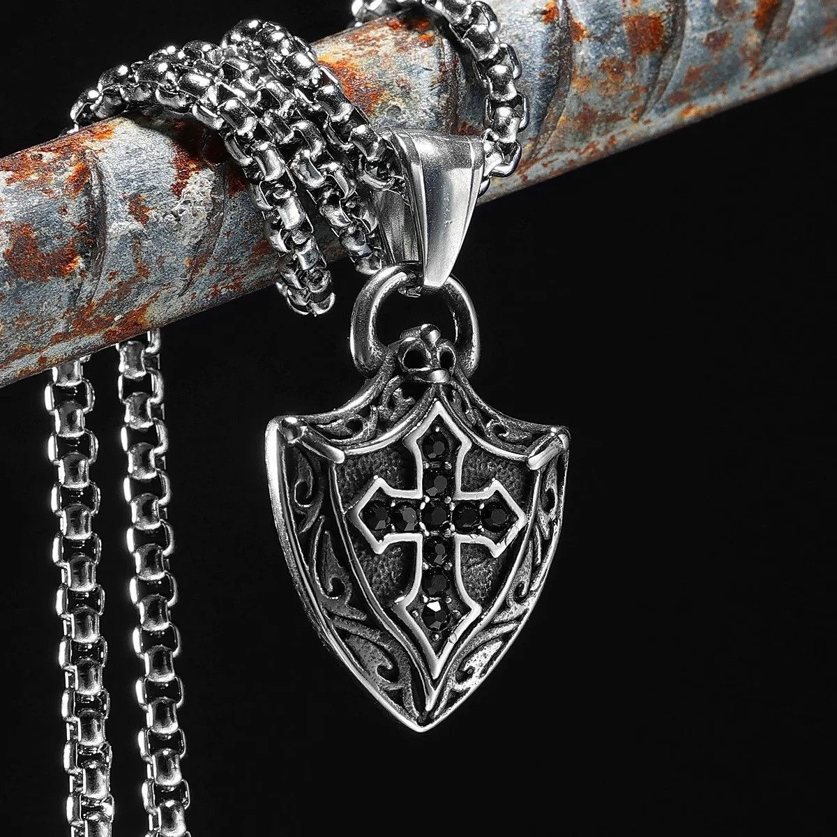 Other Cross Shield Pendant Accessories Necklace Gifts Size ONE SIZE - 2 Thumbnail