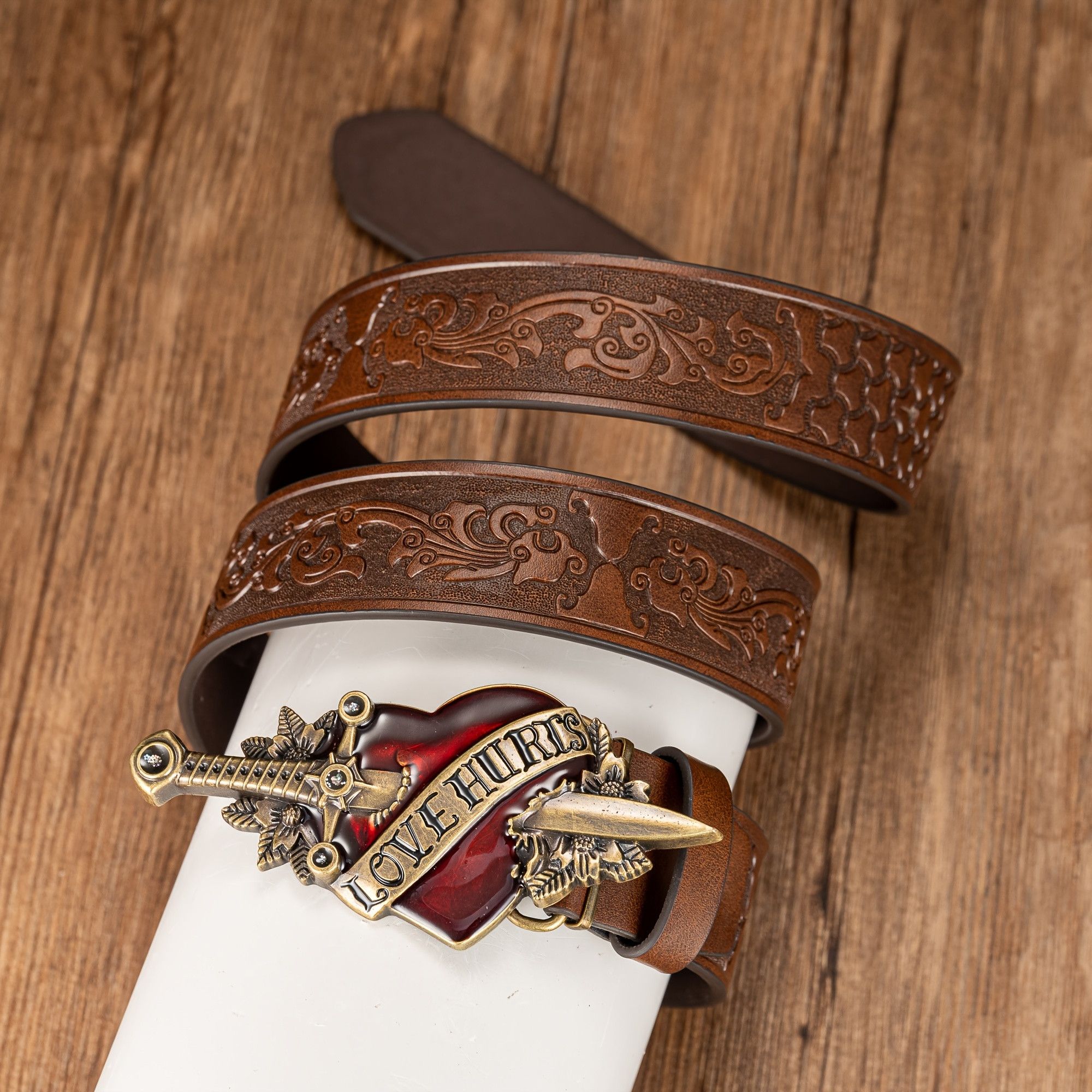 Vintage Vintage Belt with Arrow Heart Buckle Size ONE SIZE - 4 Thumbnail