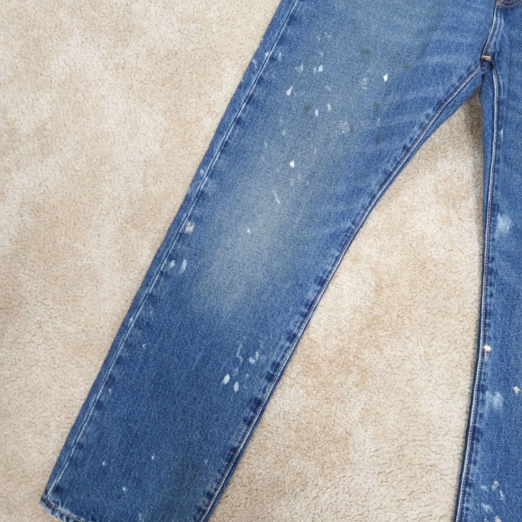Levi's VINTAGE Levi's Premium 1961 551 Z Relaxed Straight Jeans Men’s 31x32 New Distressed hemp Blue Denim 80s 90s Mens Regular Jeans Size US 31 - 2 Thumbnail