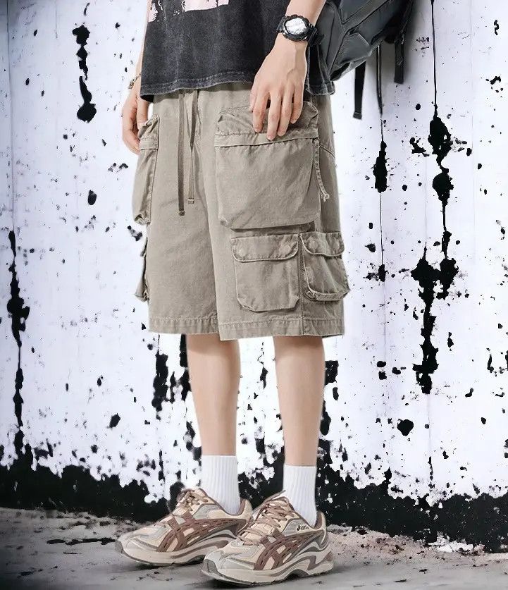 Beige Cargo Shorts