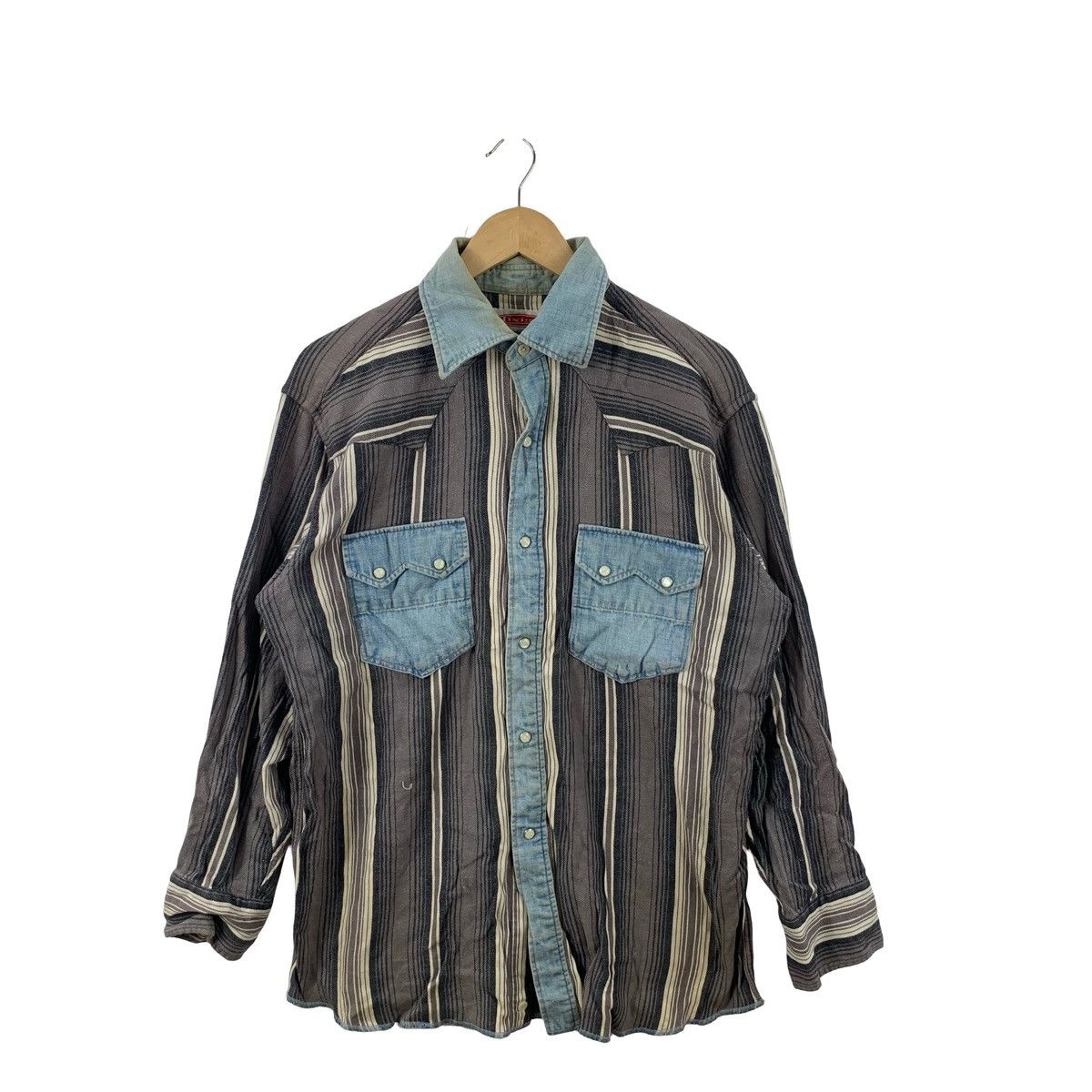Vintage Vintage PANEL TWO-TONE Patchwork Western Style Button-Up Size US L / EU 52-54 / 3 - 4 Thumbnail