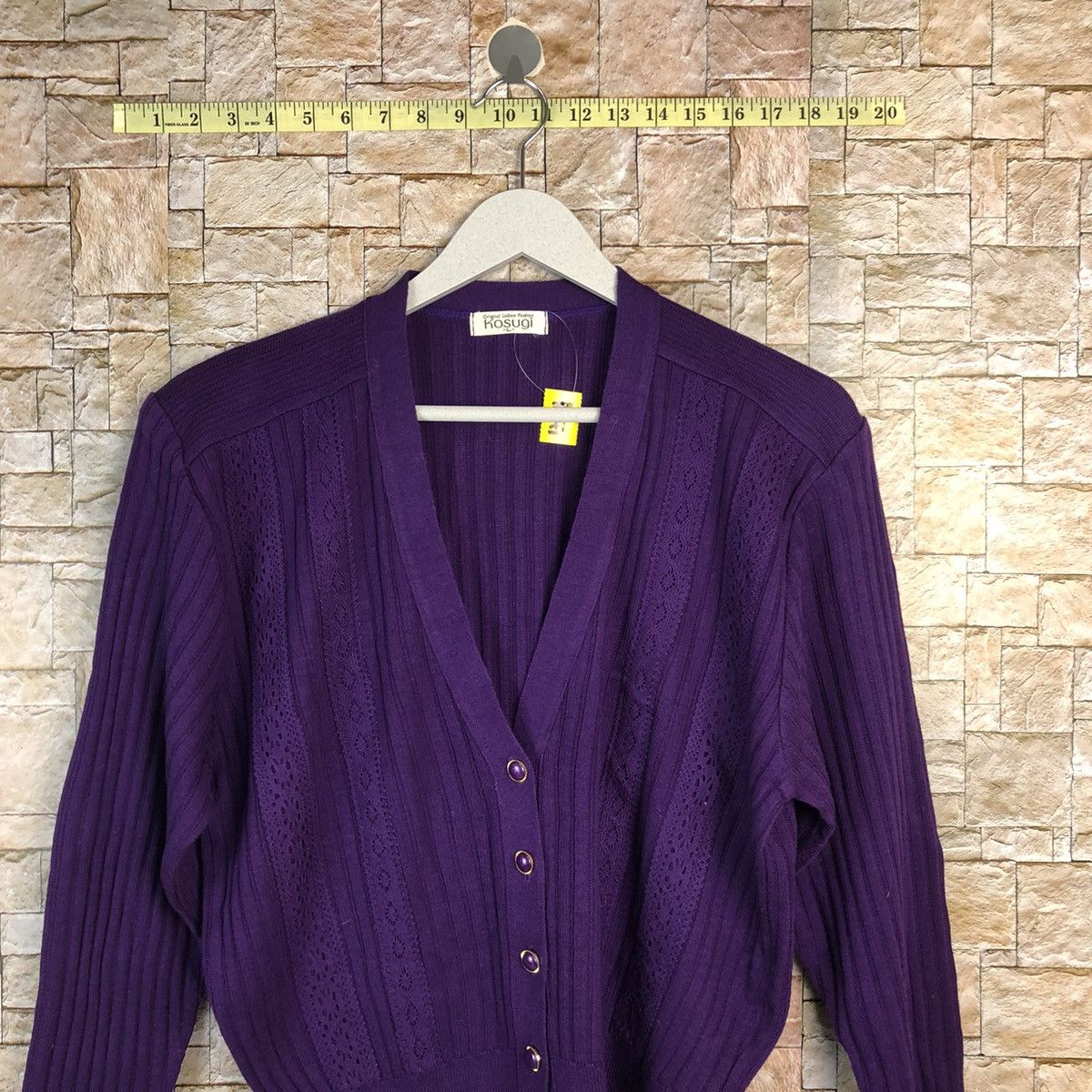 Homespun Knitwear × Japanese Brand Kosugi Purple vintage Cardigan Knitwear #A847 Size L / US 10 / IT 46 - 2 Thumbnail