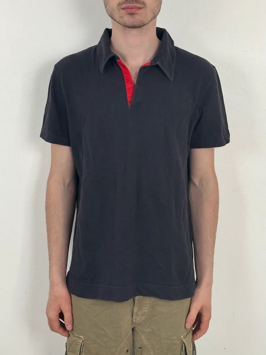 Prada 2000s Prada Navy & Red Minimalist Polo Size US S / EU 44-46 / 1 - 1 Thumbnail