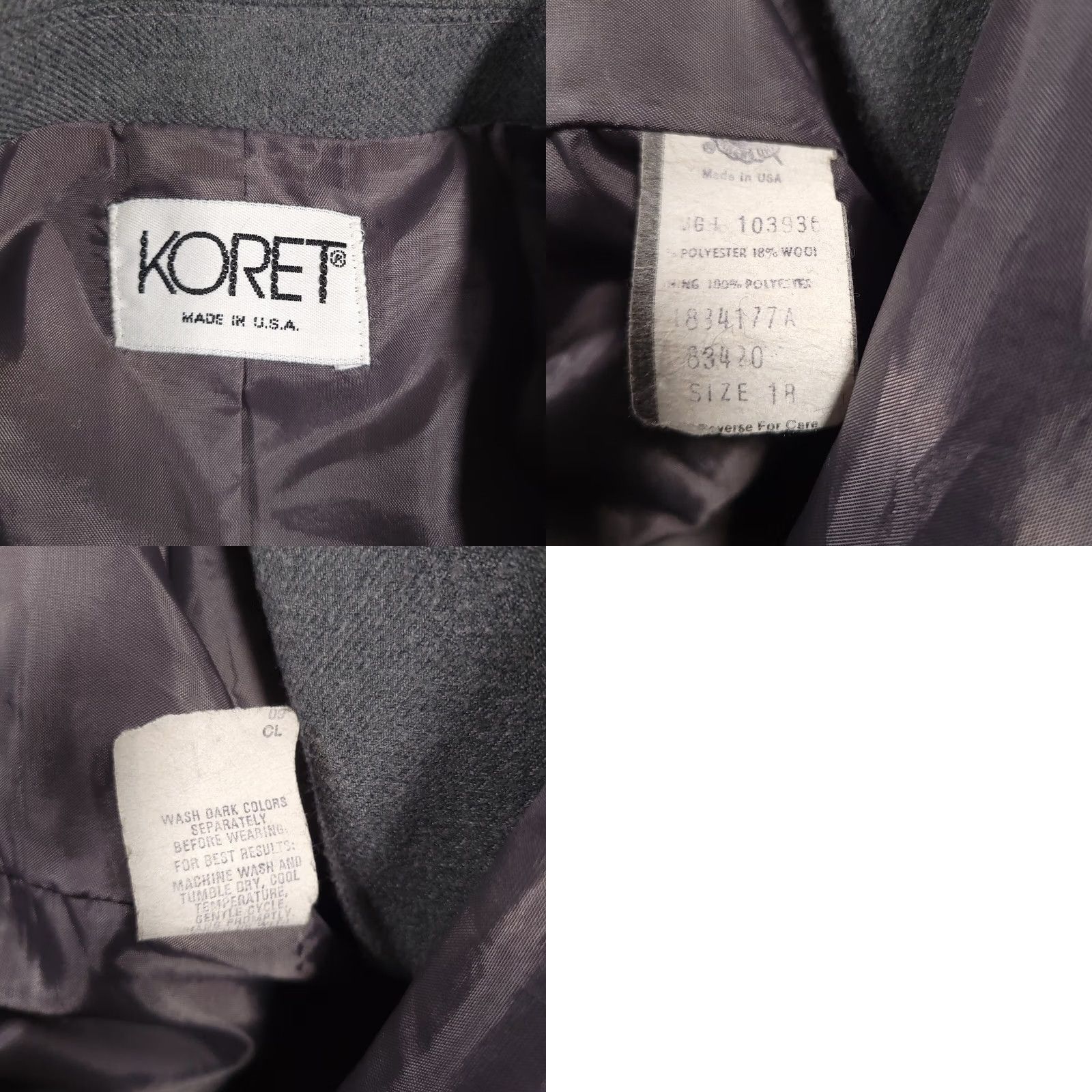 Vintage VINTAGE Koret Blazer Jacket Women 18 Gray Wool Blend 1 Button Shoulder Pads USA Blazer Women 18 Gray Wool Blend Medium? Size XXL / US 16-18 / IT 52-54 - 9 Thumbnail