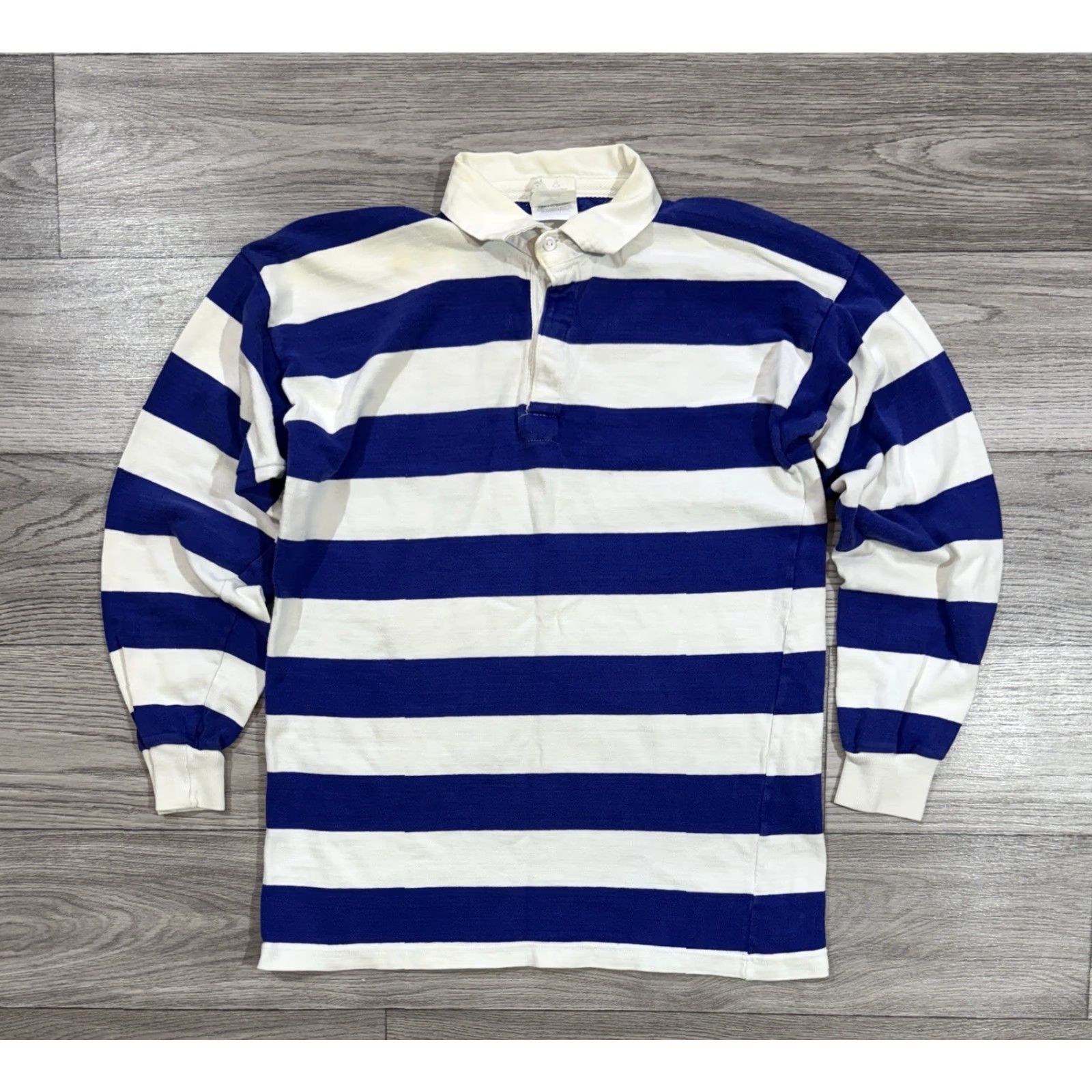Umbro VINTAGE Umbro Rugby Shirt Mens L Long Sleeve White Blue Striped 90s Shirt Mens Boys Girls Size US L / EU 52-54 / 3 - 2 Thumbnail